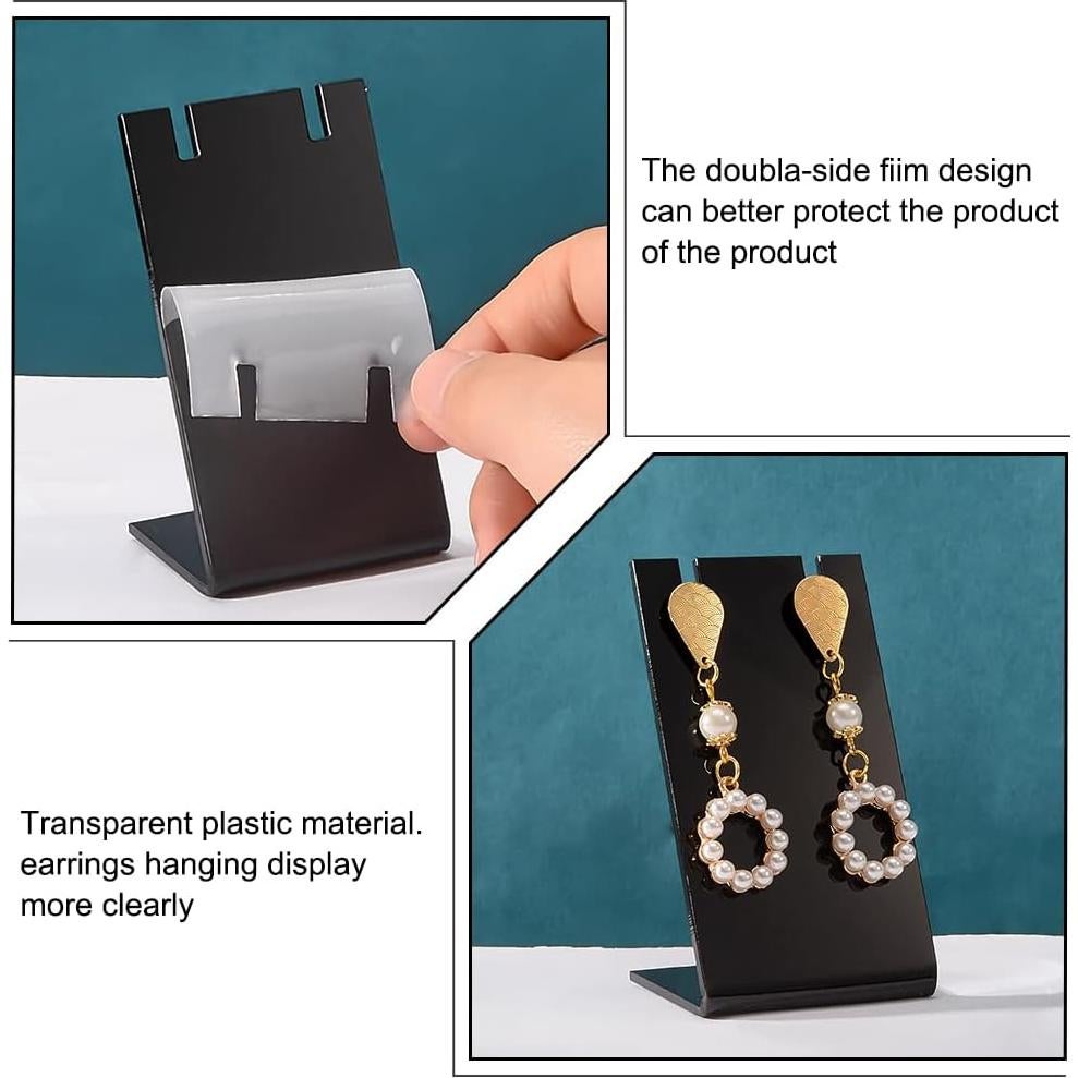 Soporte de Aretes Acrílico Negro PH PandaHall 10 Piezas 4.3x3.6x7.6 cm