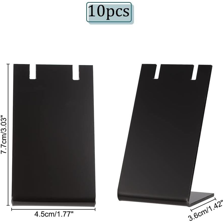 Soporte de Aretes Acrílico Negro PH PandaHall 10 Piezas 4.3x3.6x7.6 cm