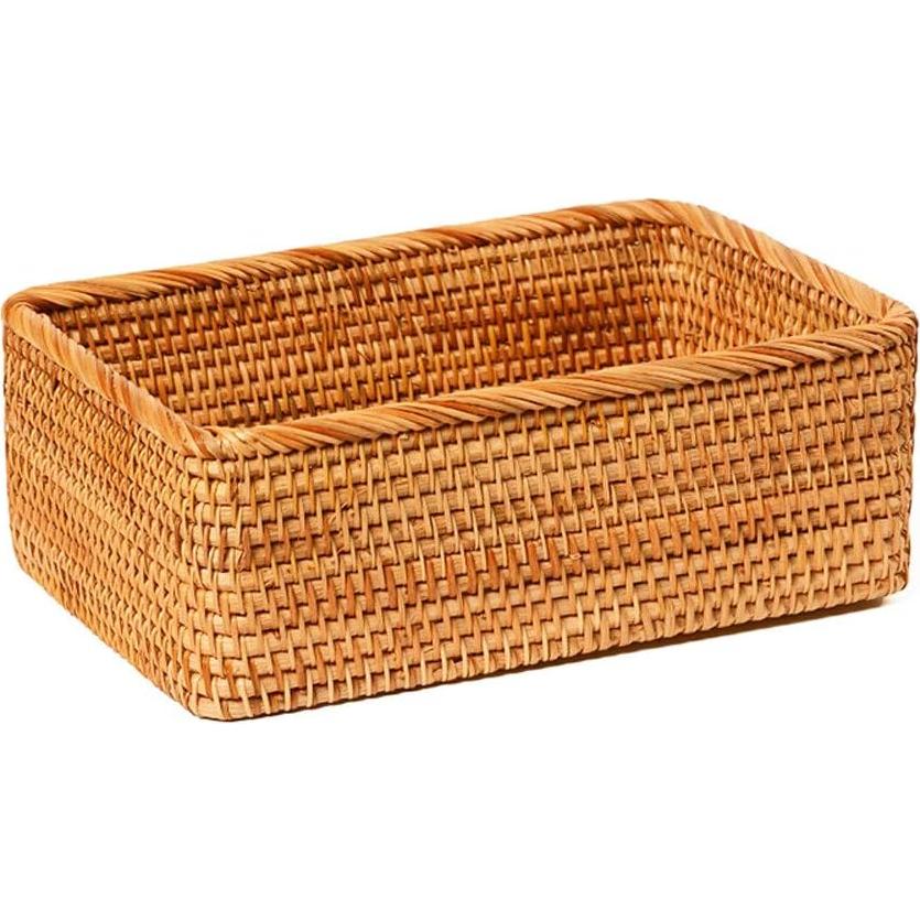 Organizador de Ratán Beige Amololo Mediano 25x16x8 cm