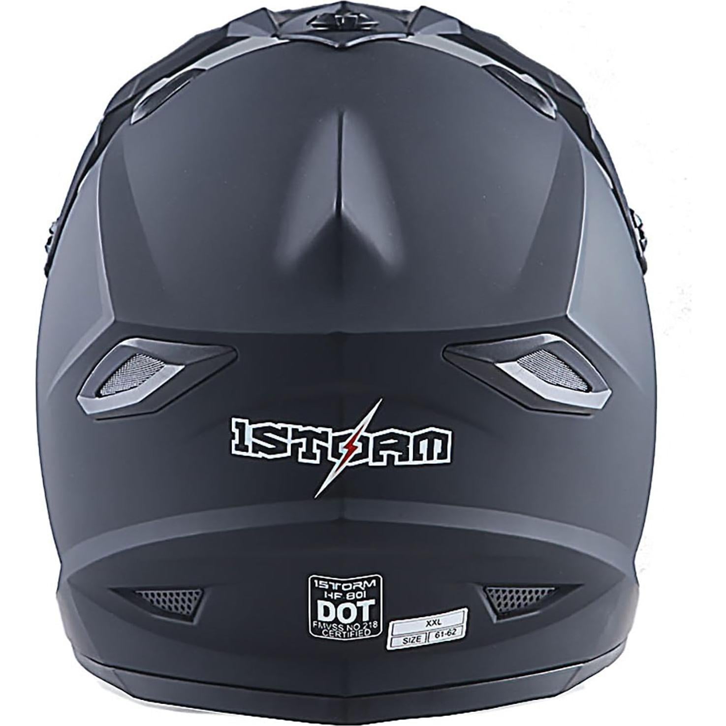 Casco Integral 1Storm HF801 Negro Mate para Motocross
