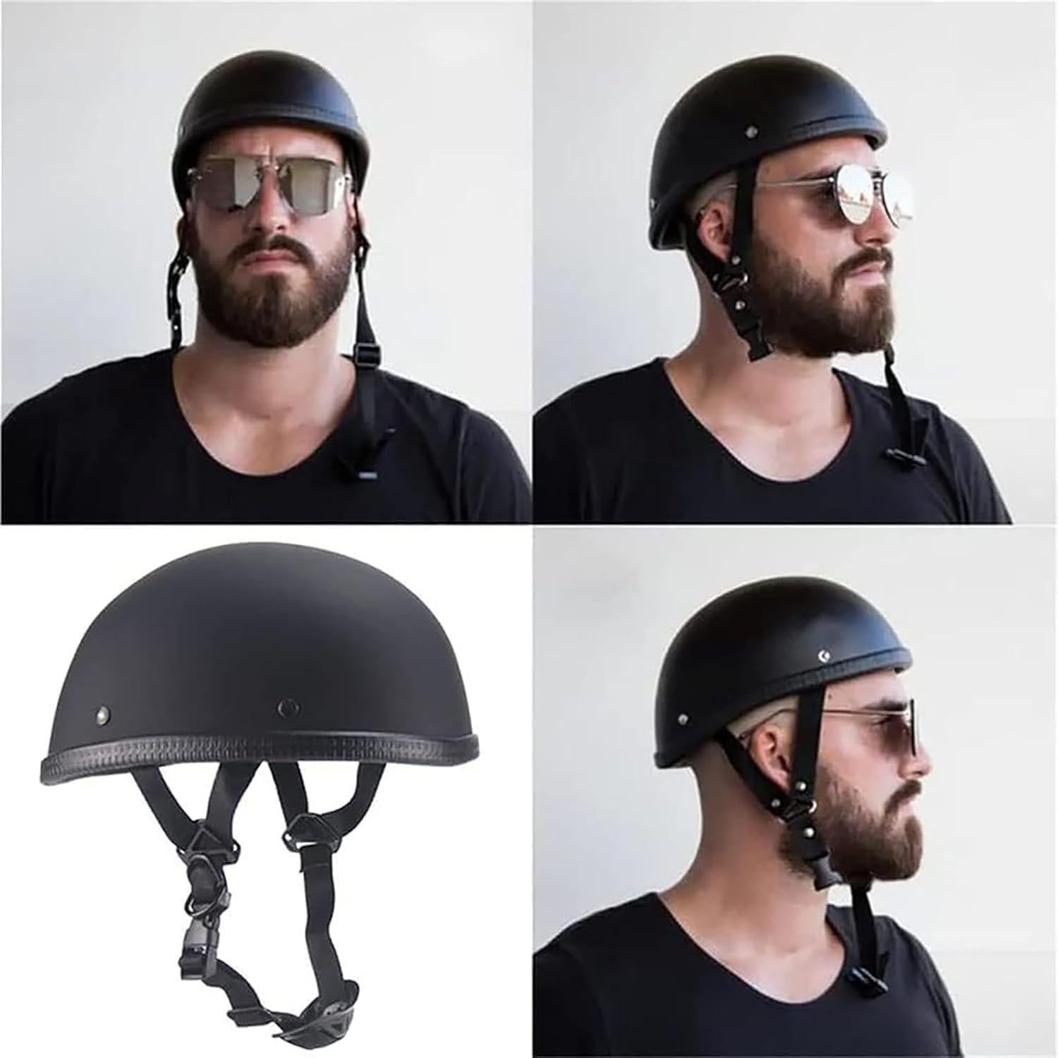 Casco de moto QICHAO JZ-PiaoBK pequeño negro ventilado