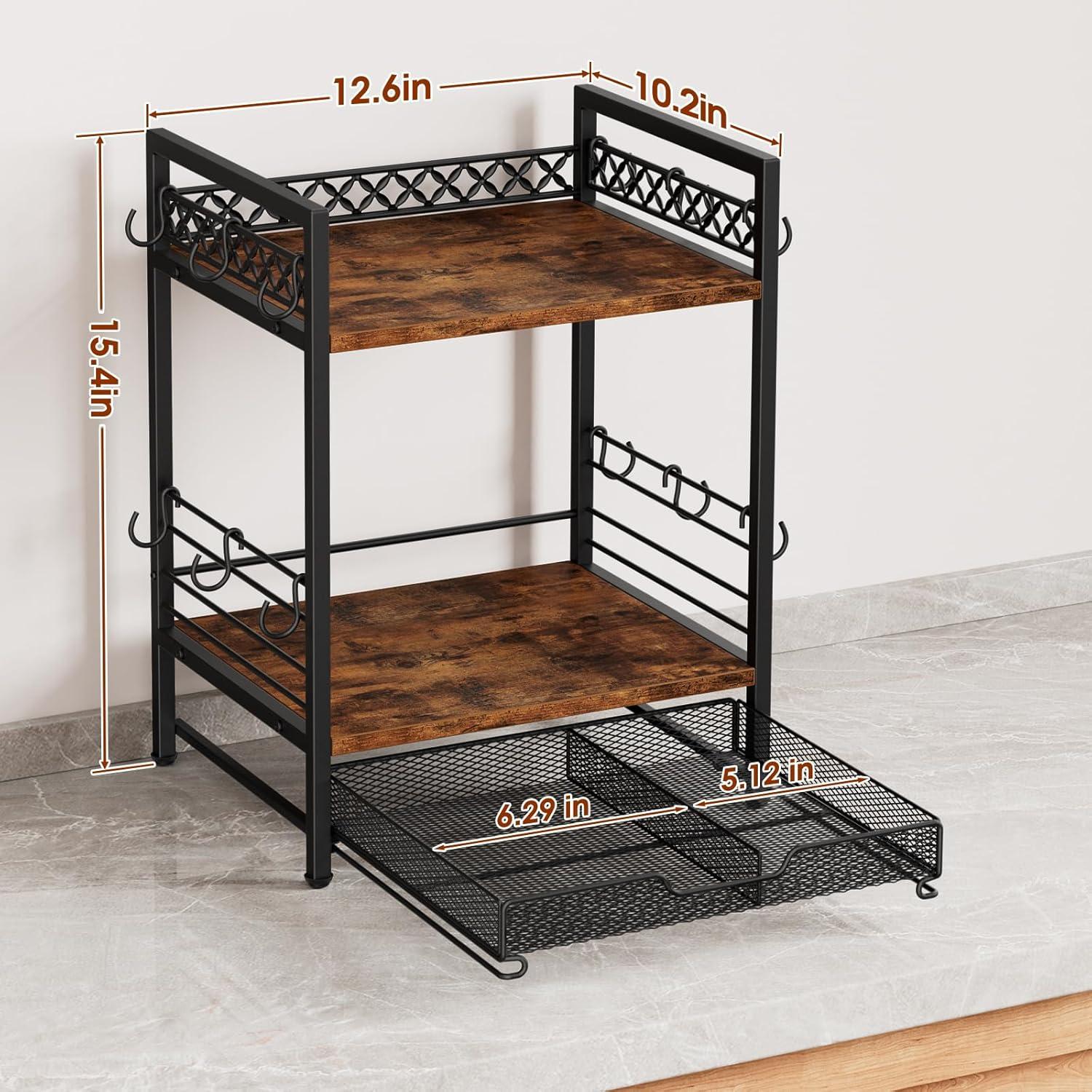 Organizador de Bar de Café Plaviya 3 Niveles con 12 Ganchos