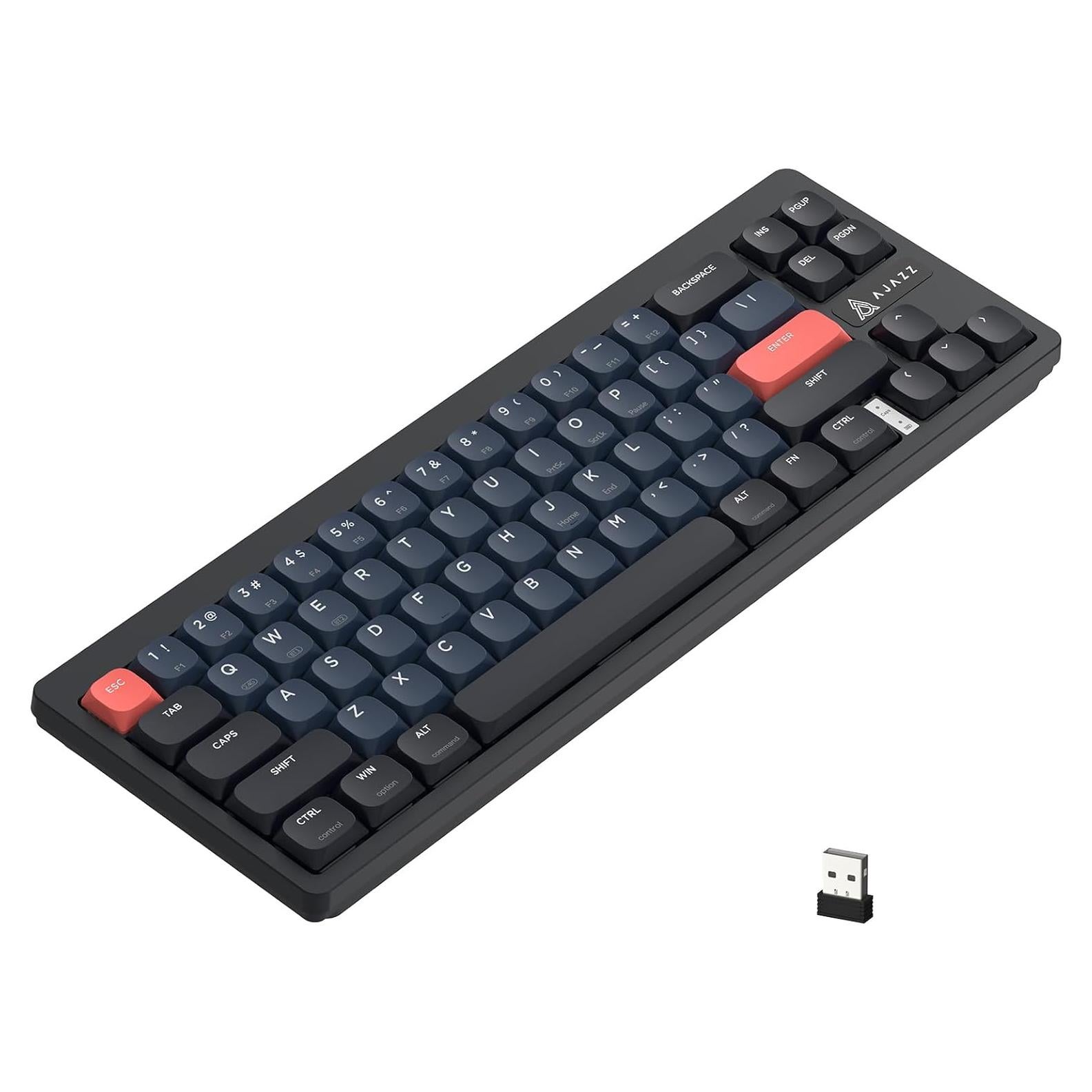 Teclado Mecánico Inalámbrico A.JAZZ AKL680 68 Teclas Rojo