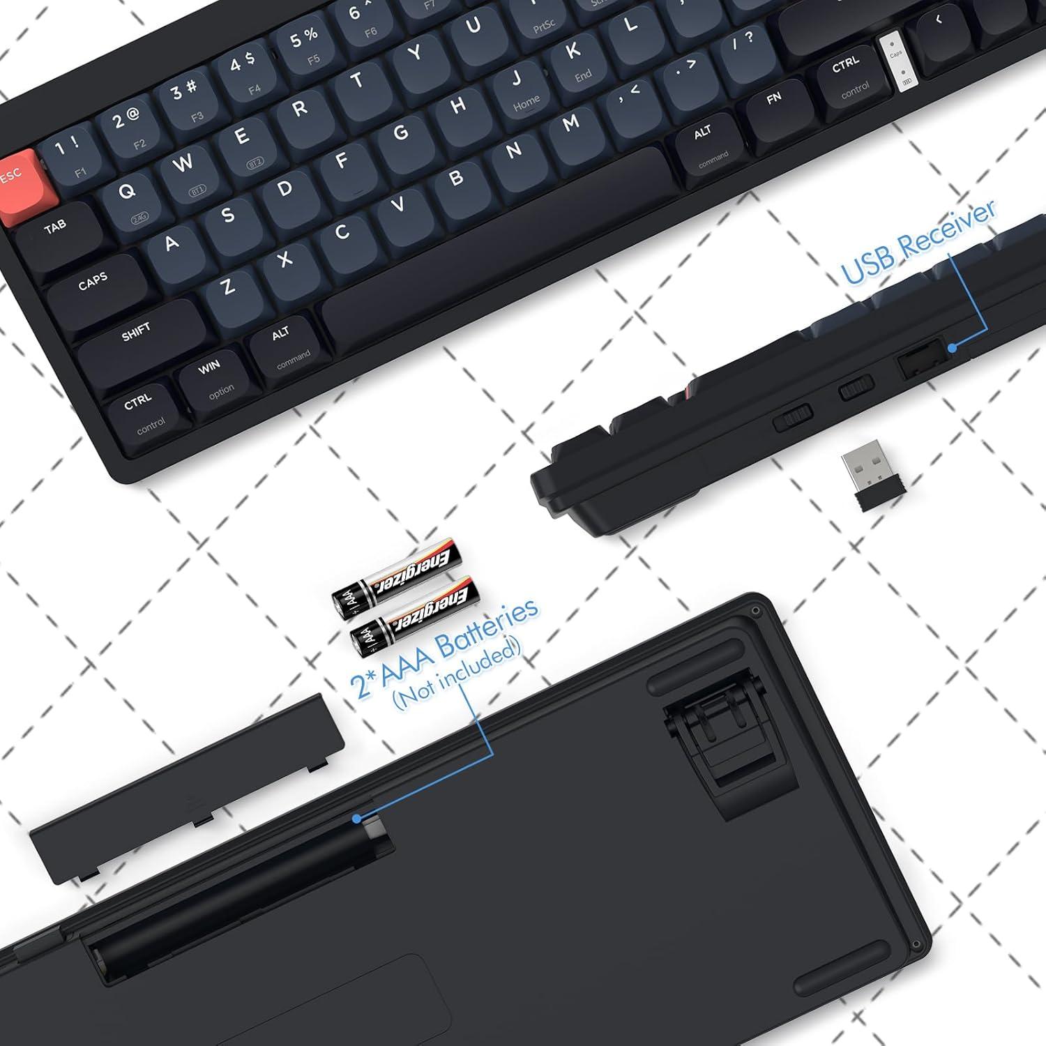 Teclado Mecánico Inalámbrico A.JAZZ AKL680 68 Teclas Rojo