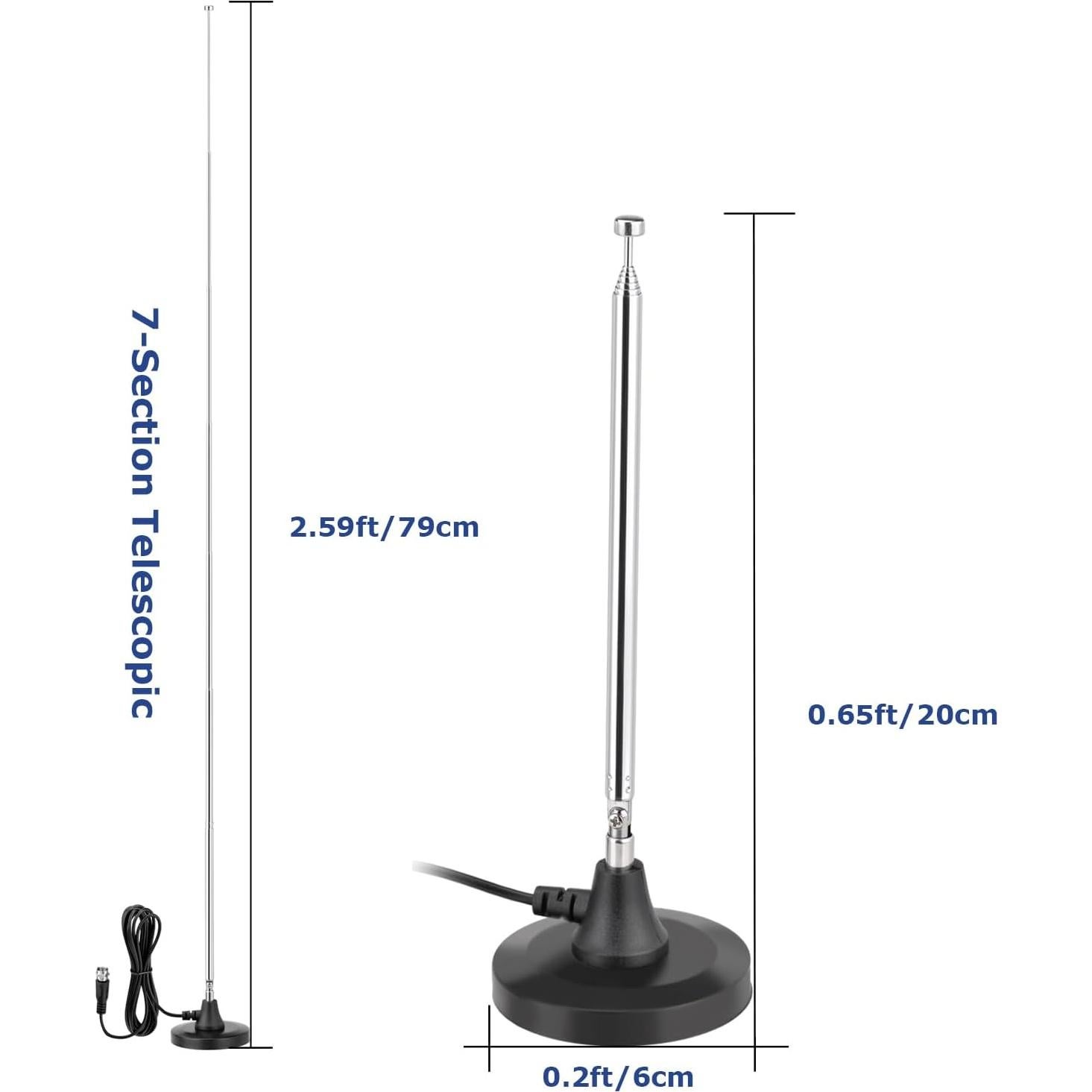 Antena Telescópica FM Magnética wlaniot 3m para Receptores