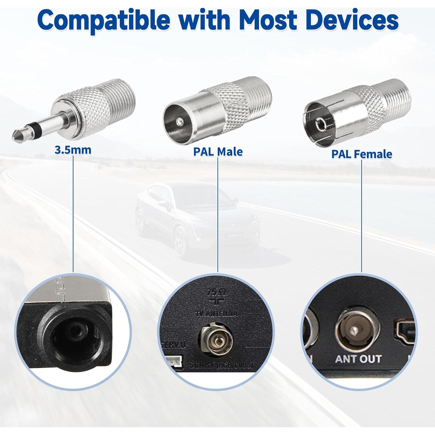 Antena Telescópica FM Magnética wlaniot 3m para Receptores