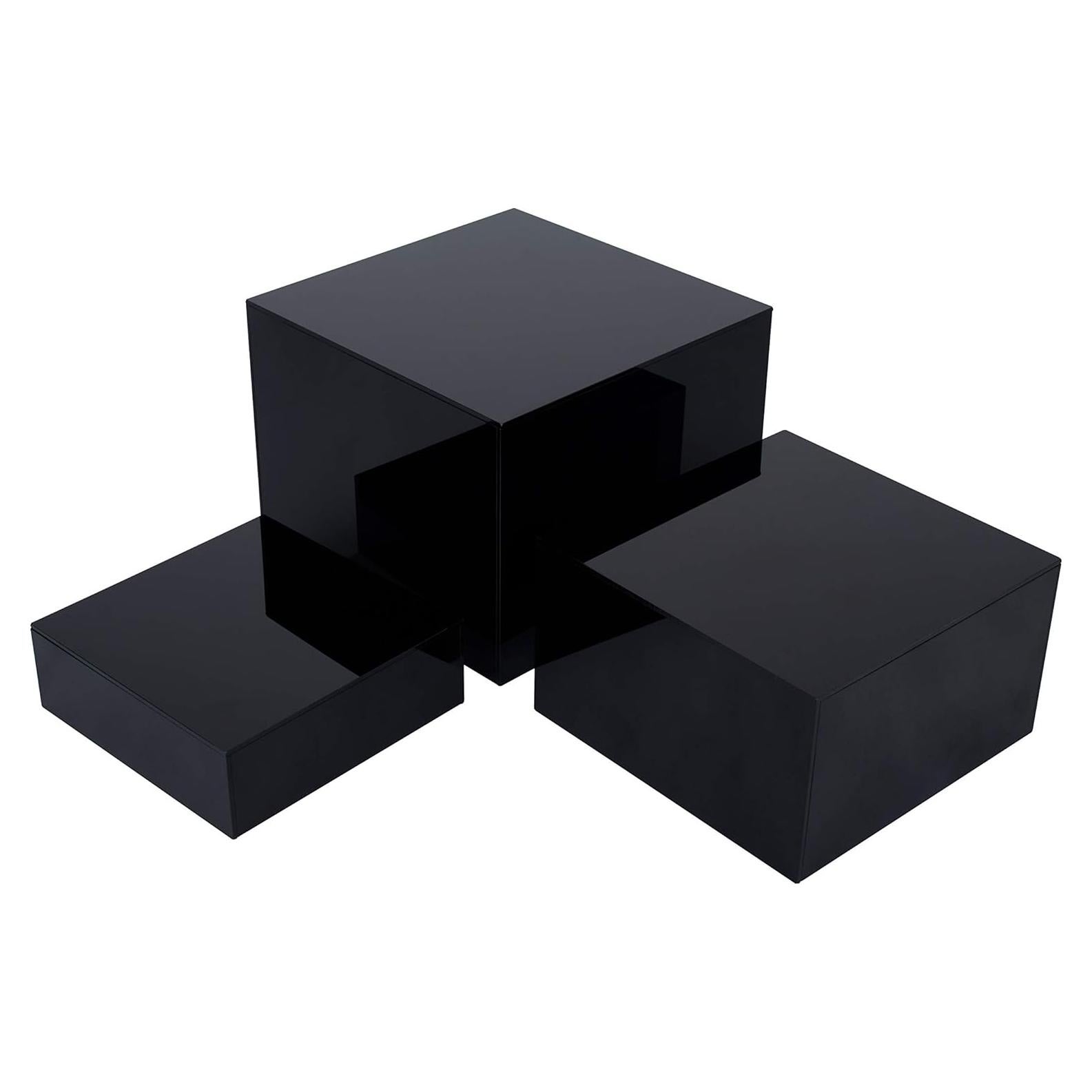 Conjunto de 3 Soportes de Acrílico Negro Brillante Red Co.