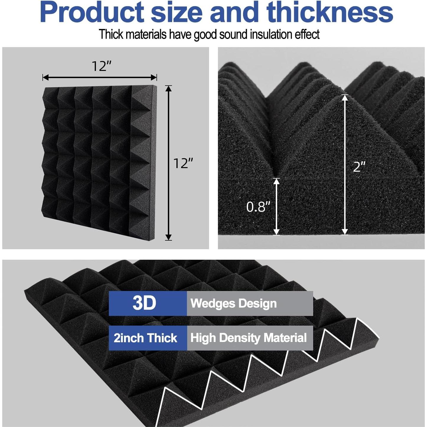 Paneles Acústicos Autoadhesivos Earppie 12PCS 30x30cm Negro