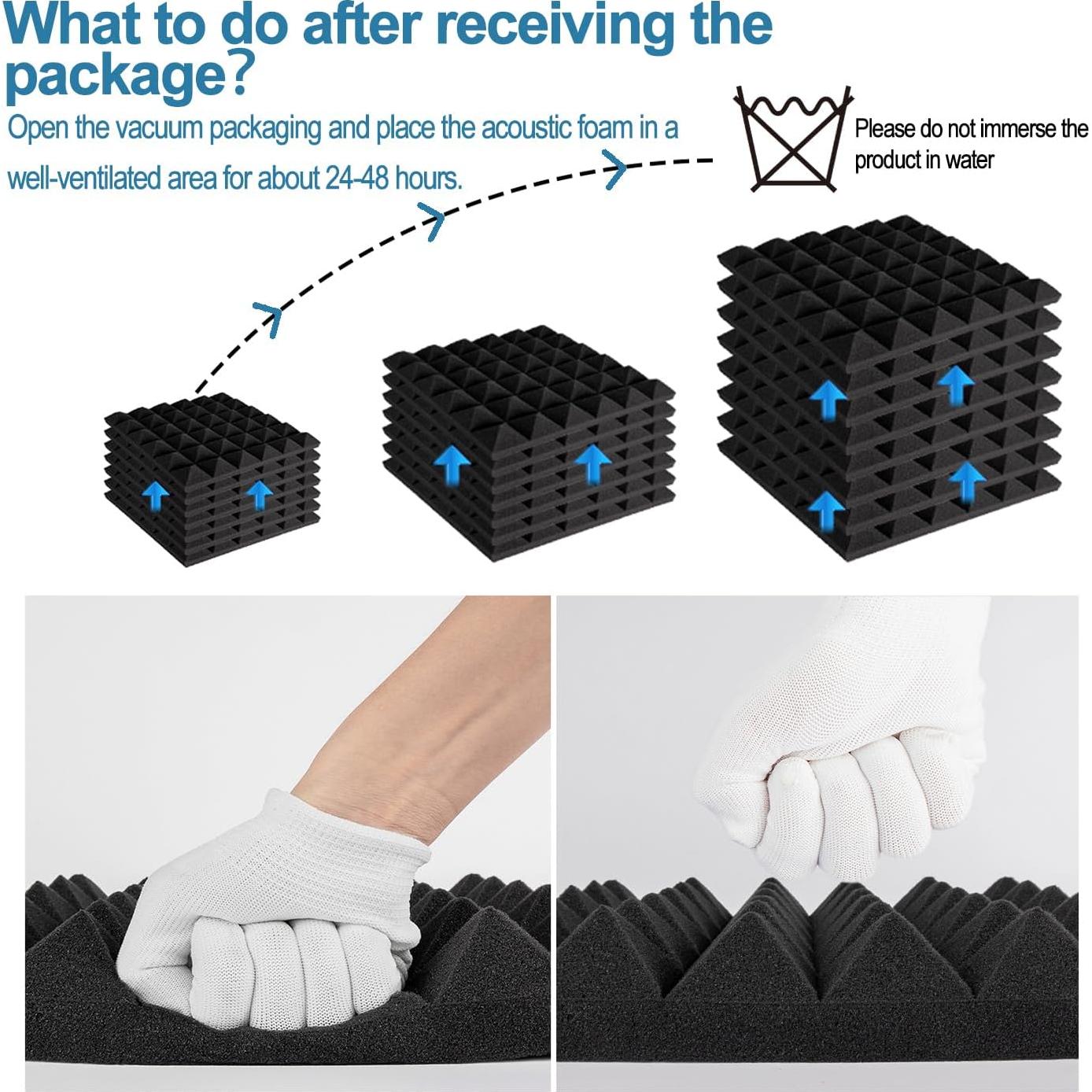 Paneles Acústicos Autoadhesivos Earppie 12PCS 30x30cm Negro