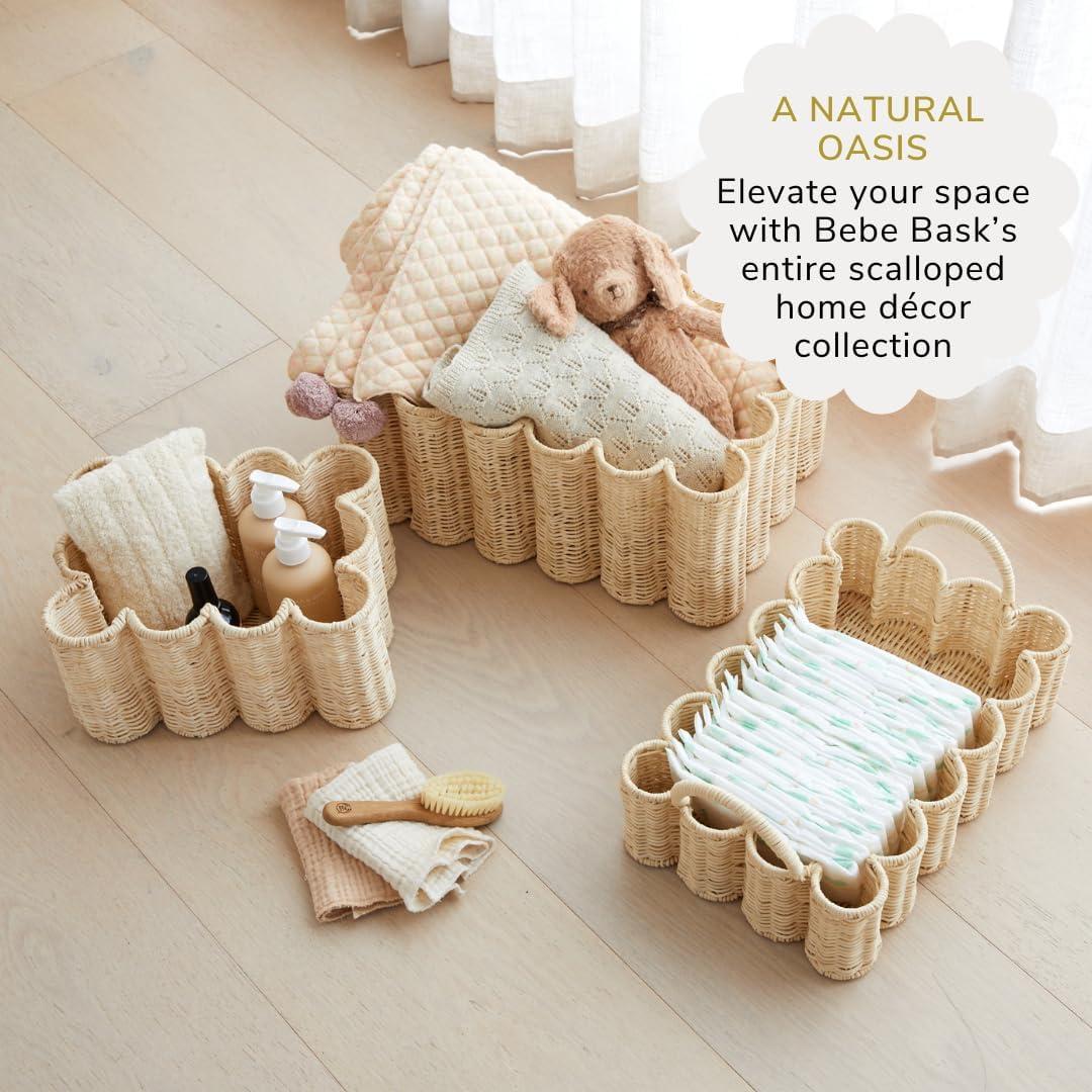 Conjunto de Cestas de Almacenamiento BEBE BASK - 2 Piezas - Ratán Natural