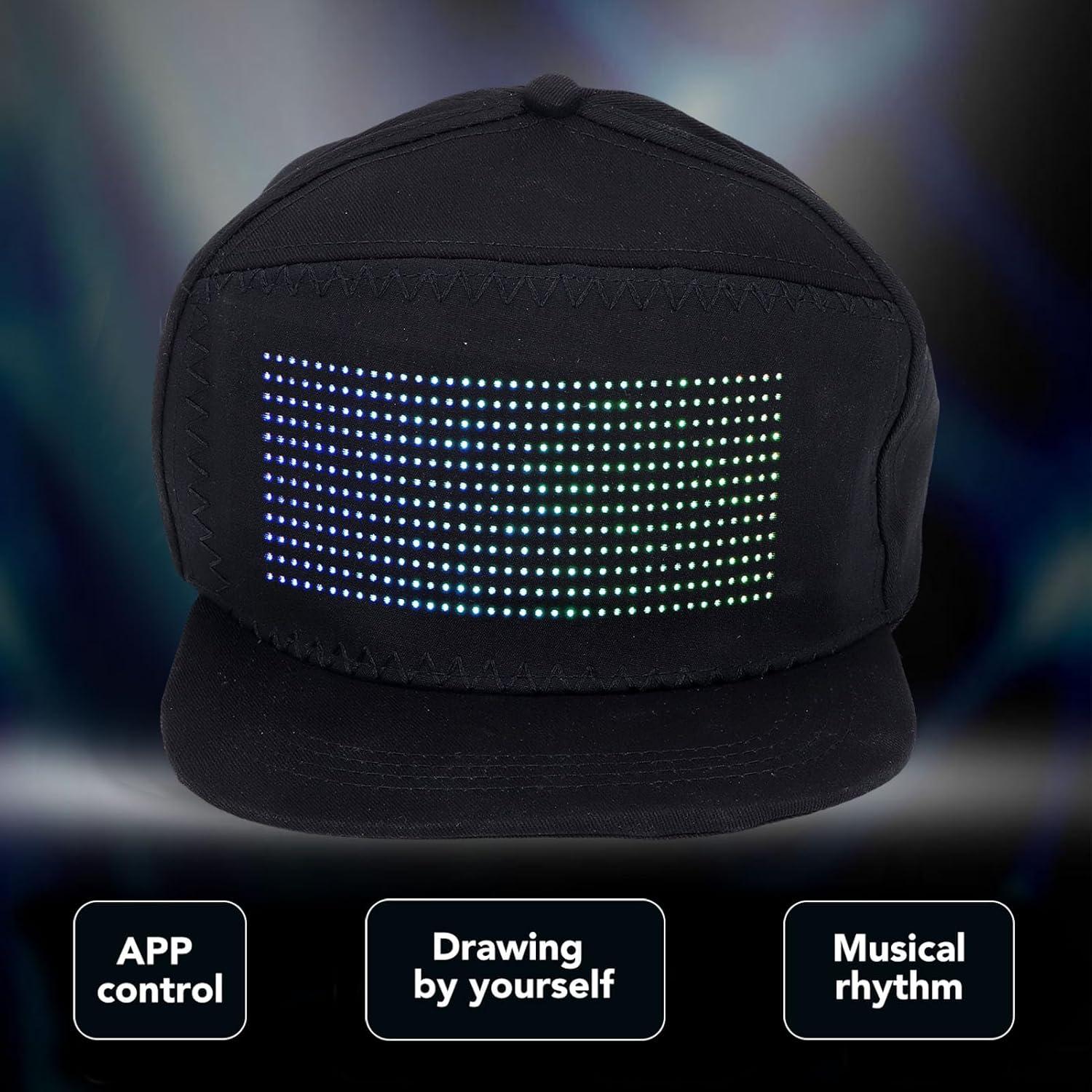 Gorra LED Programable Colorida Ajustable Algodón