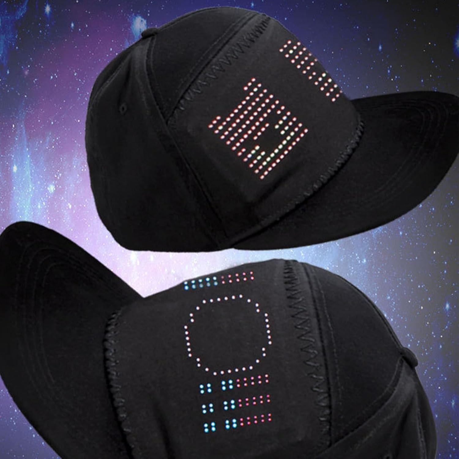 Gorra LED Programable Colorida Ajustable Algodón