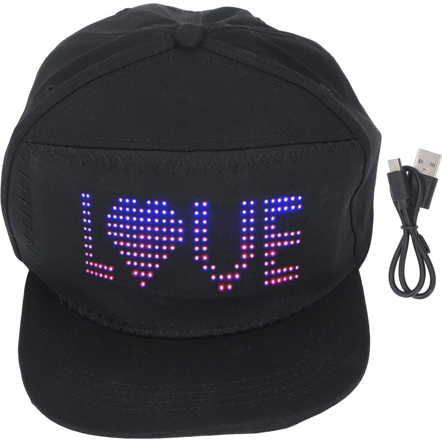Gorra LED Programable Colorida Ajustable Algodón