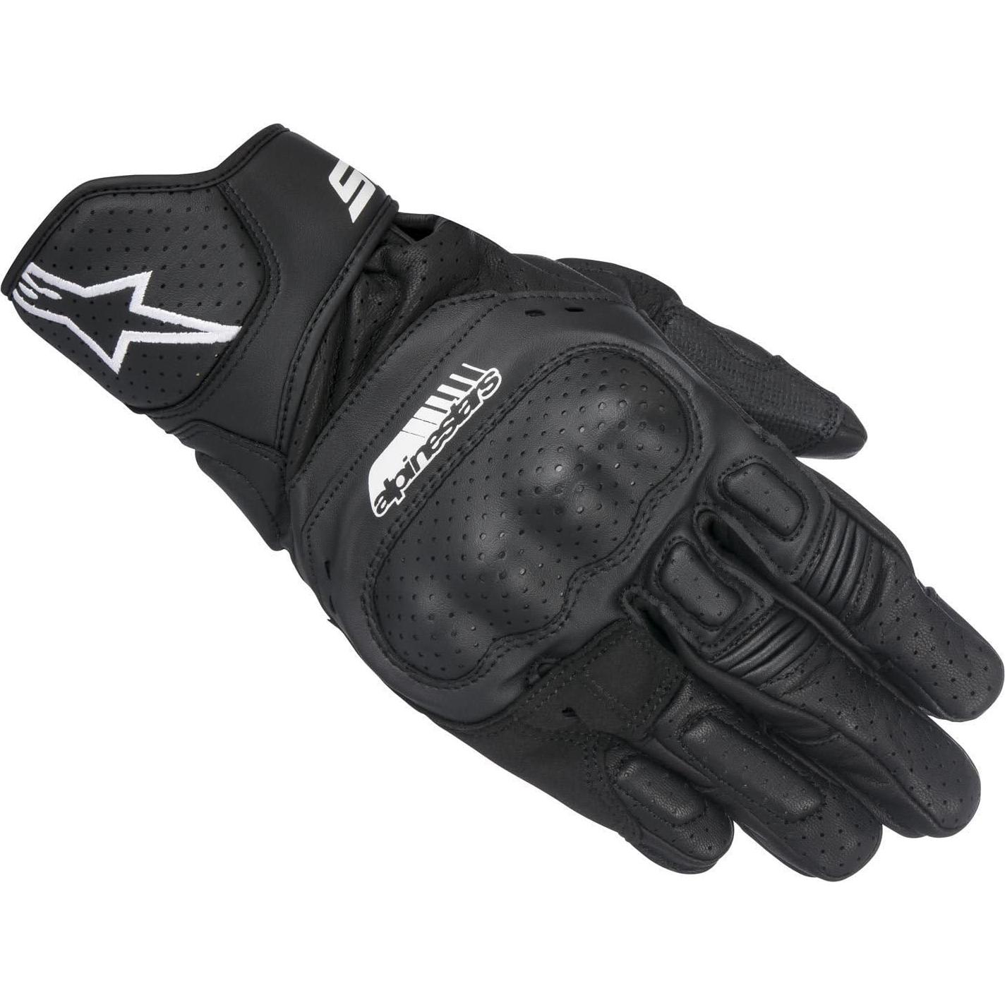 Guantes de Motocicleta Alpinestars SP-5, S, Negro, Cuero