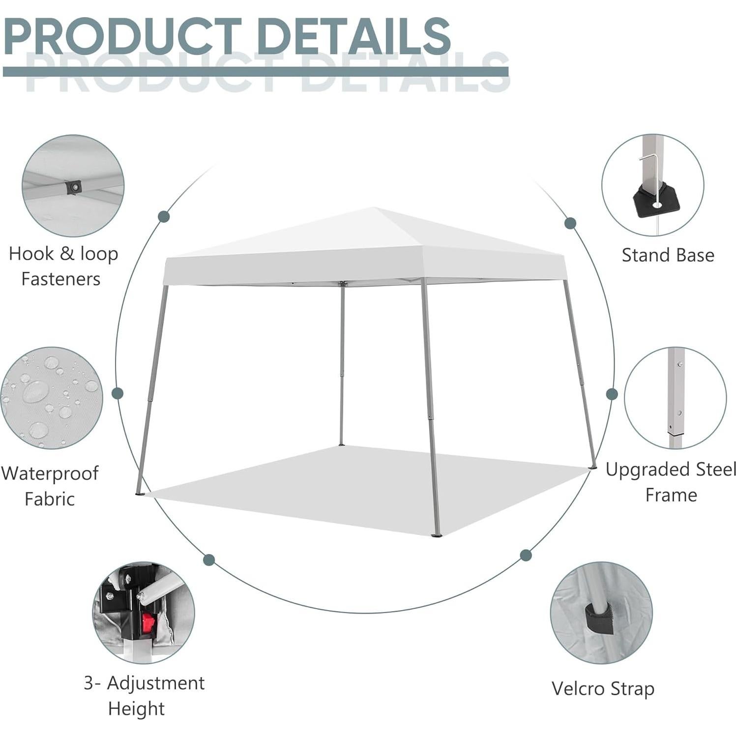 Carpa Plegable GDY 2.44x3.05 m Blanca, Refugio Portátil