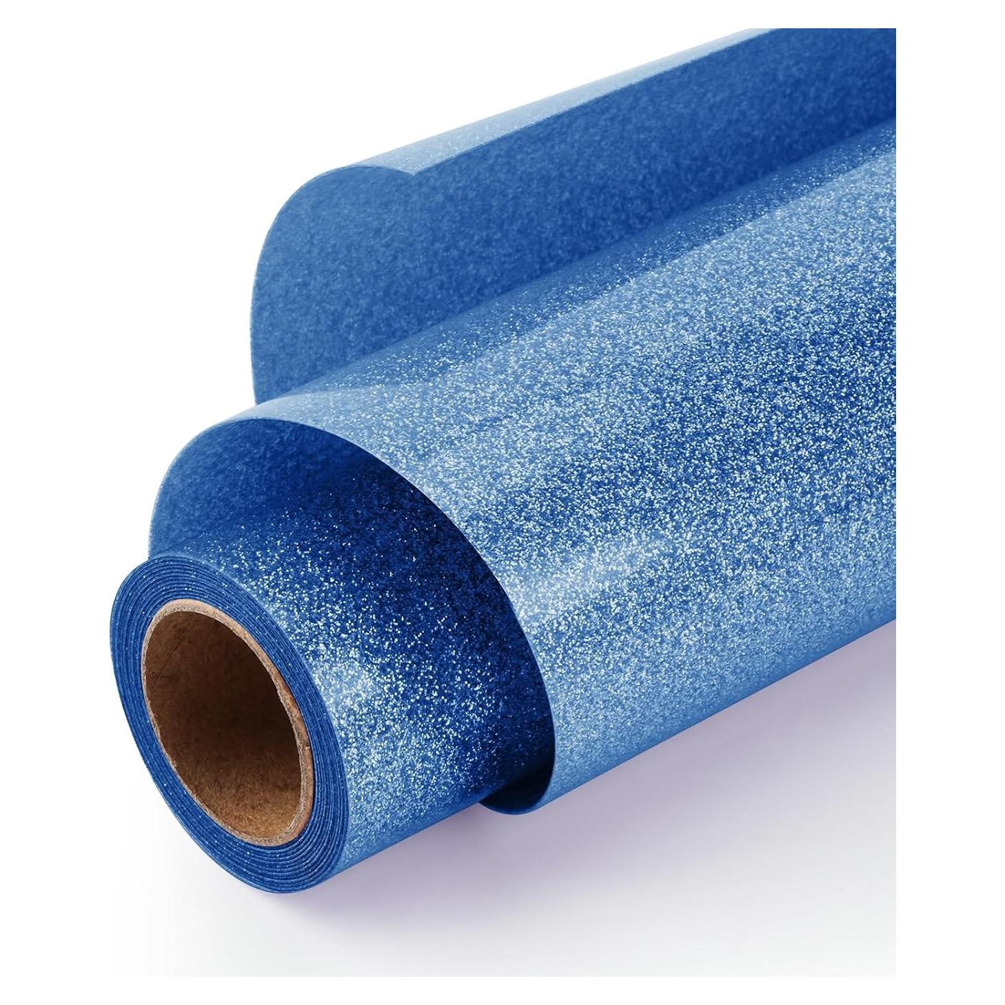 Vinilo de Transferencia de Calor Glitter Azul HYQJJ 30.48 x 1.52 m