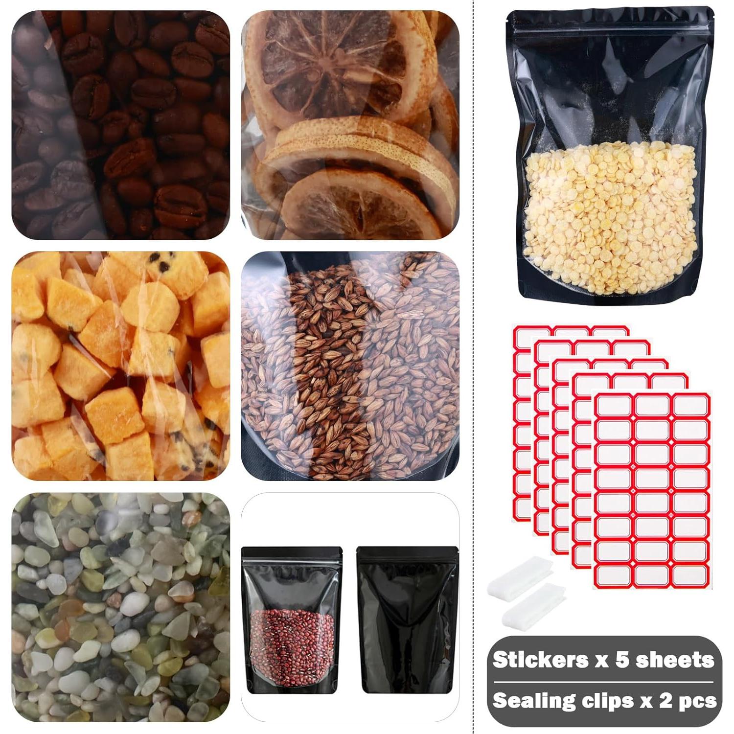 200 Bolsas Mylar Resellables 14.9x22 cm Lucpur con Ventana