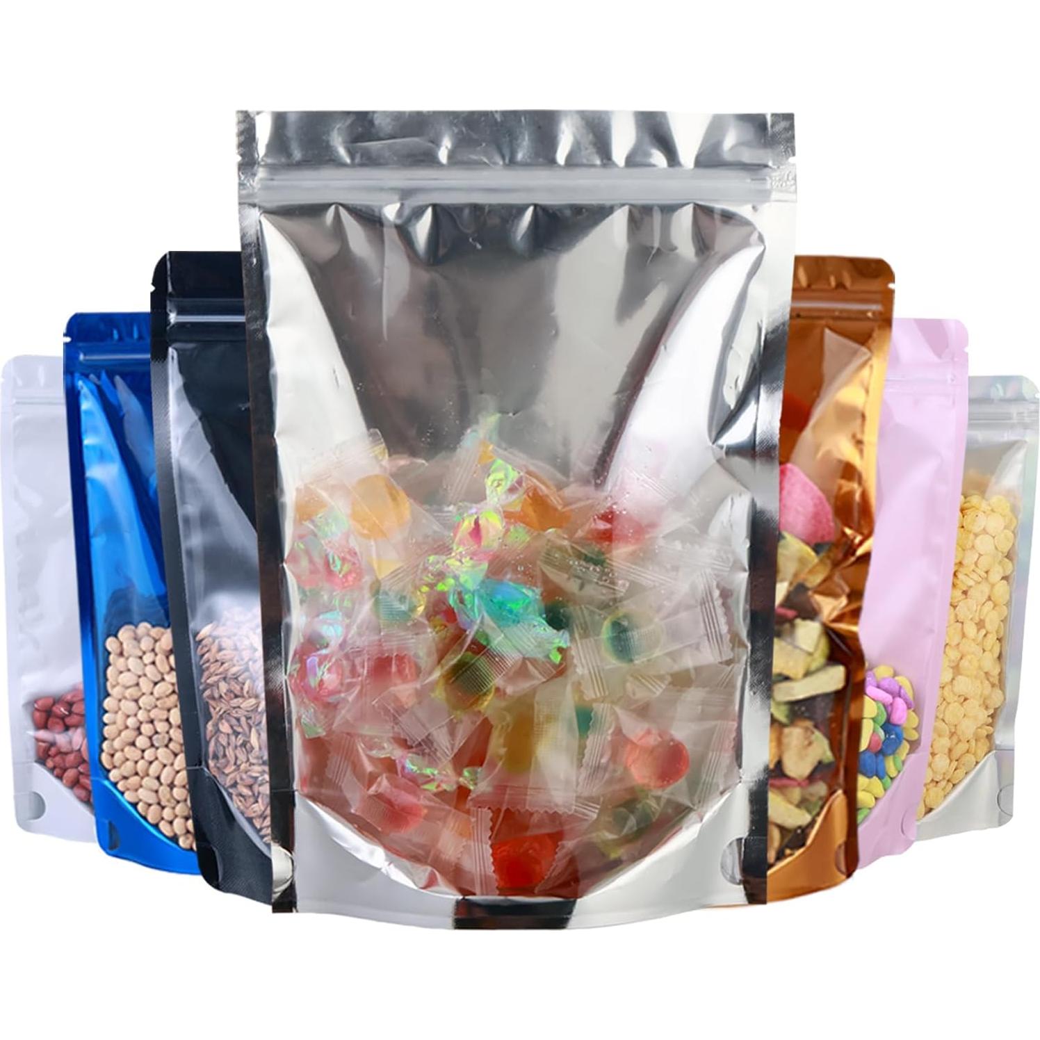 200 Bolsas Mylar Resellables 14.9x22 cm Lucpur con Ventana