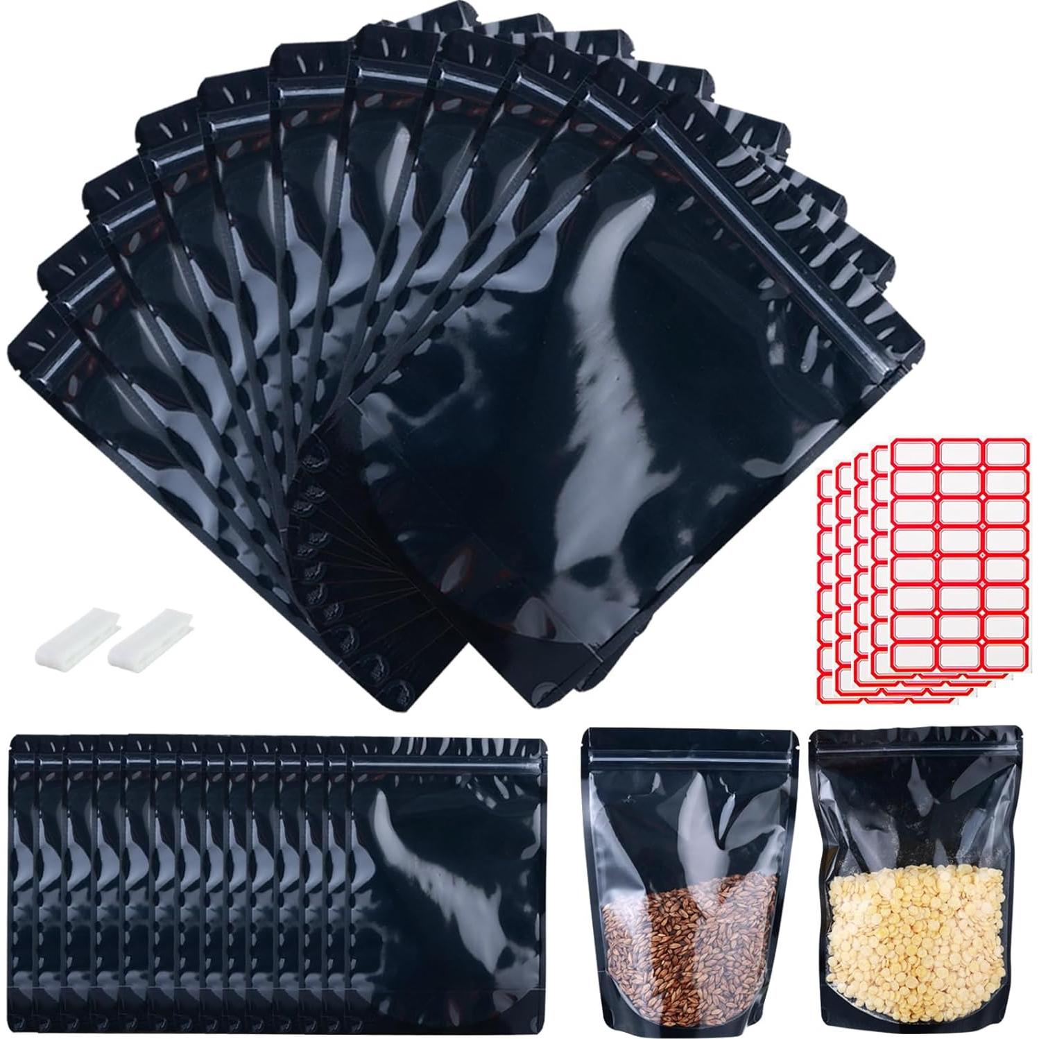 200 Bolsas Mylar Resellables 14.9x22 cm Lucpur con Ventana