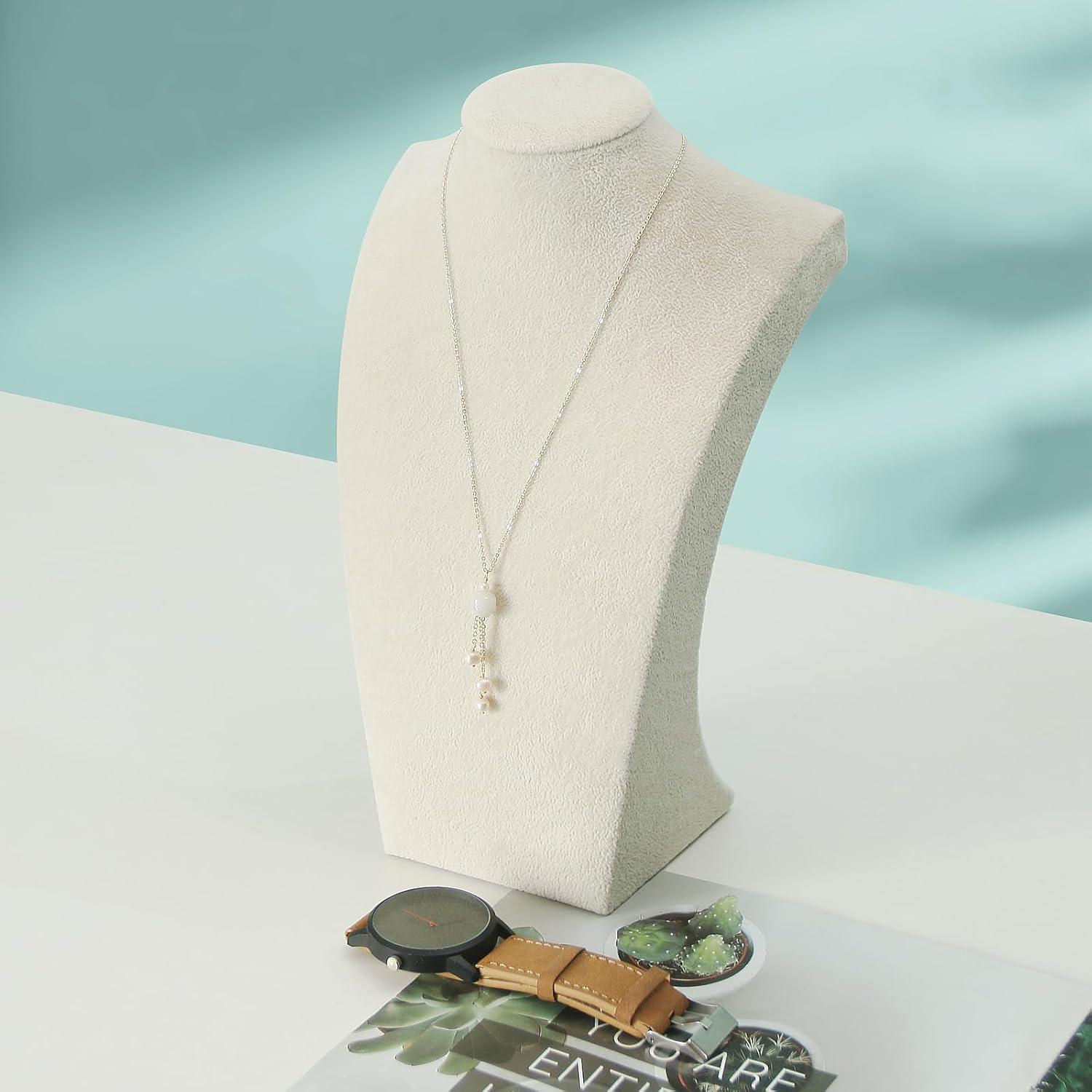 Soporte de Bustos para Collares Coward Terciopelo Beige 22.86 cm