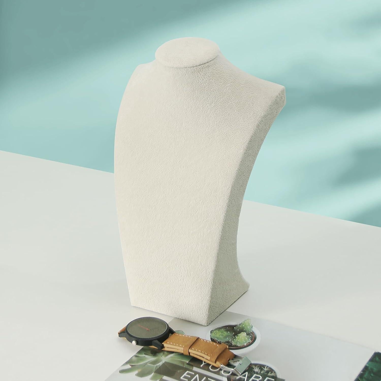 Soporte de Bustos para Collares Coward Terciopelo Beige 22.86 cm