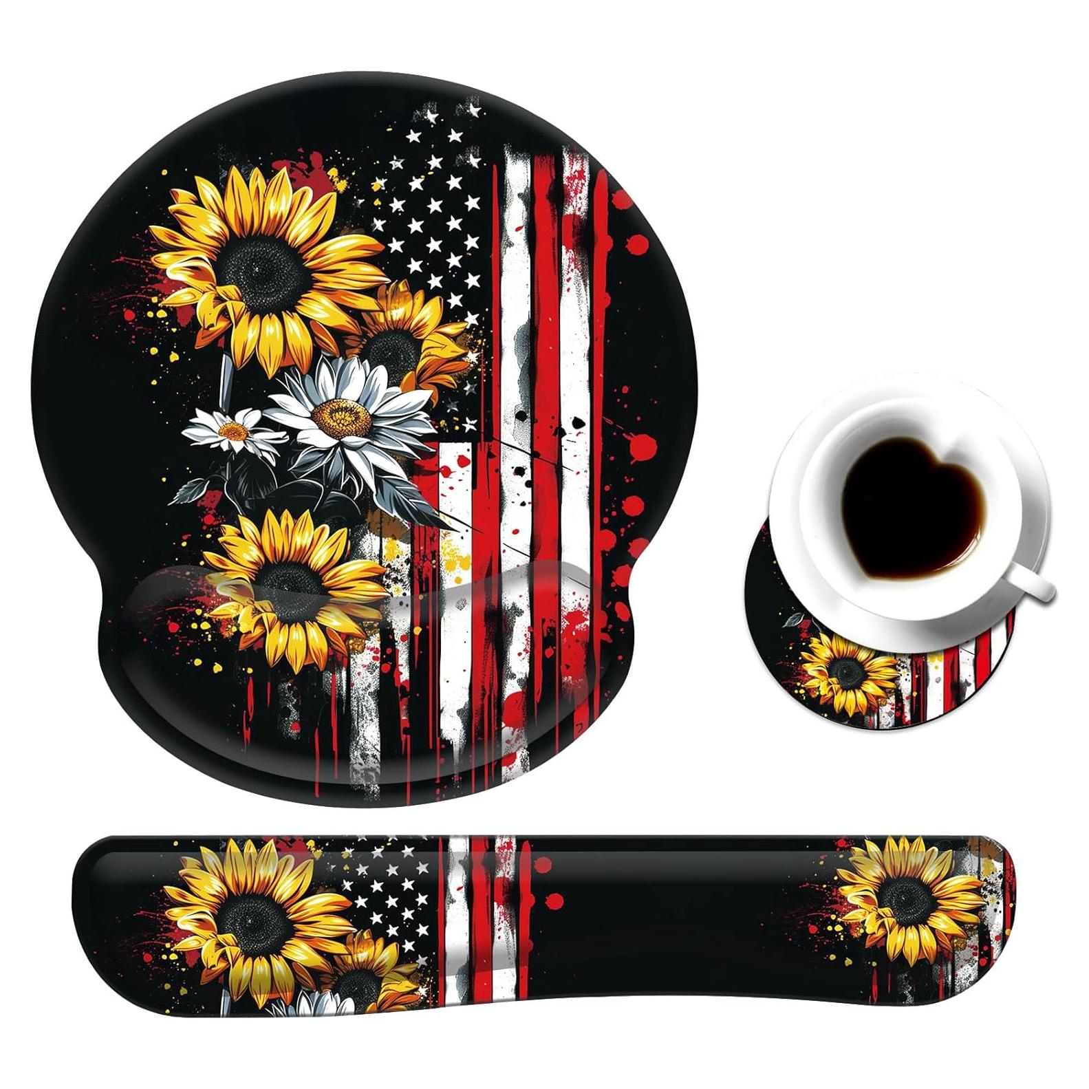 Juego de Reposamuñecas Ergonómico BFUKVOU - Bandera Americana