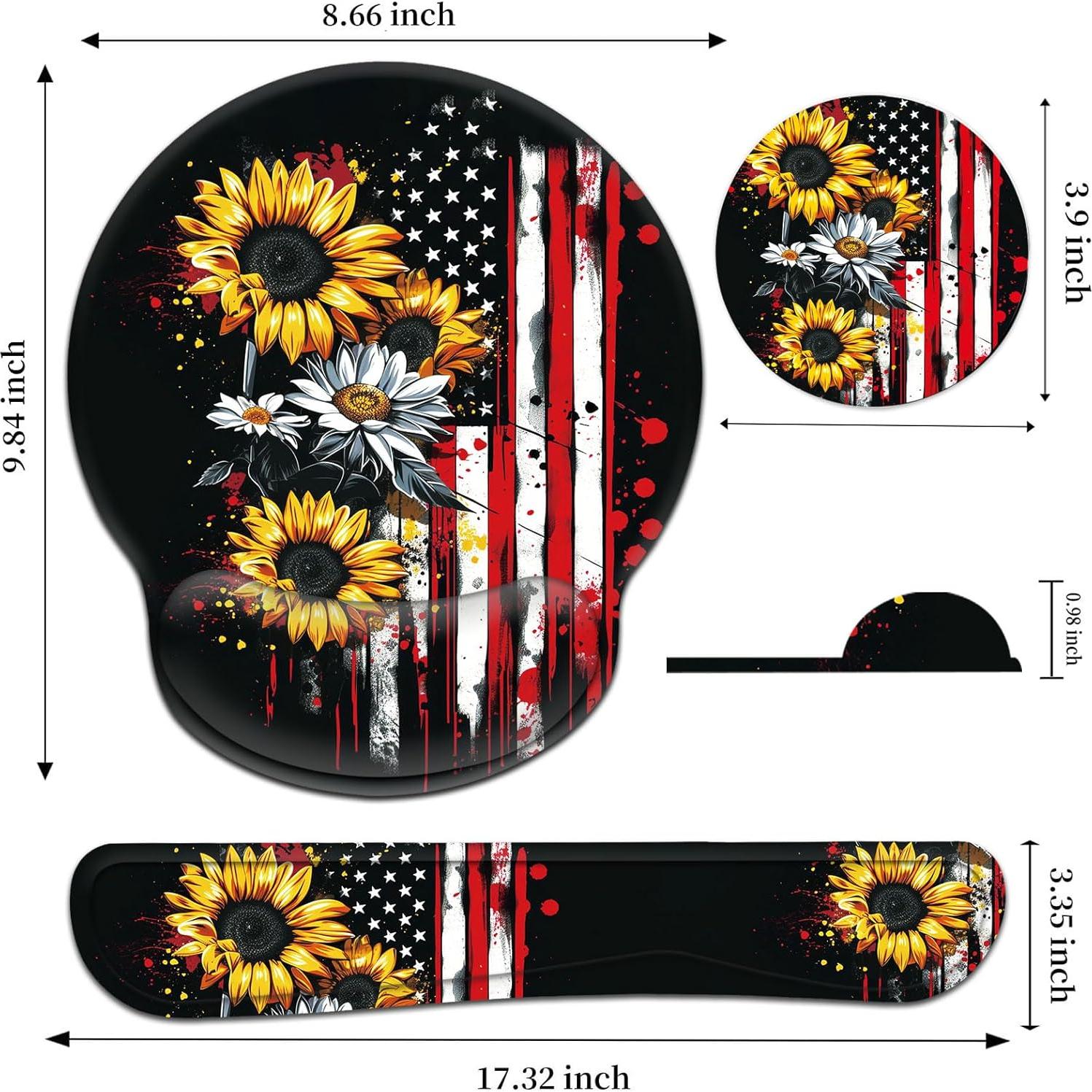 Juego de Reposamuñecas Ergonómico BFUKVOU - Bandera Americana