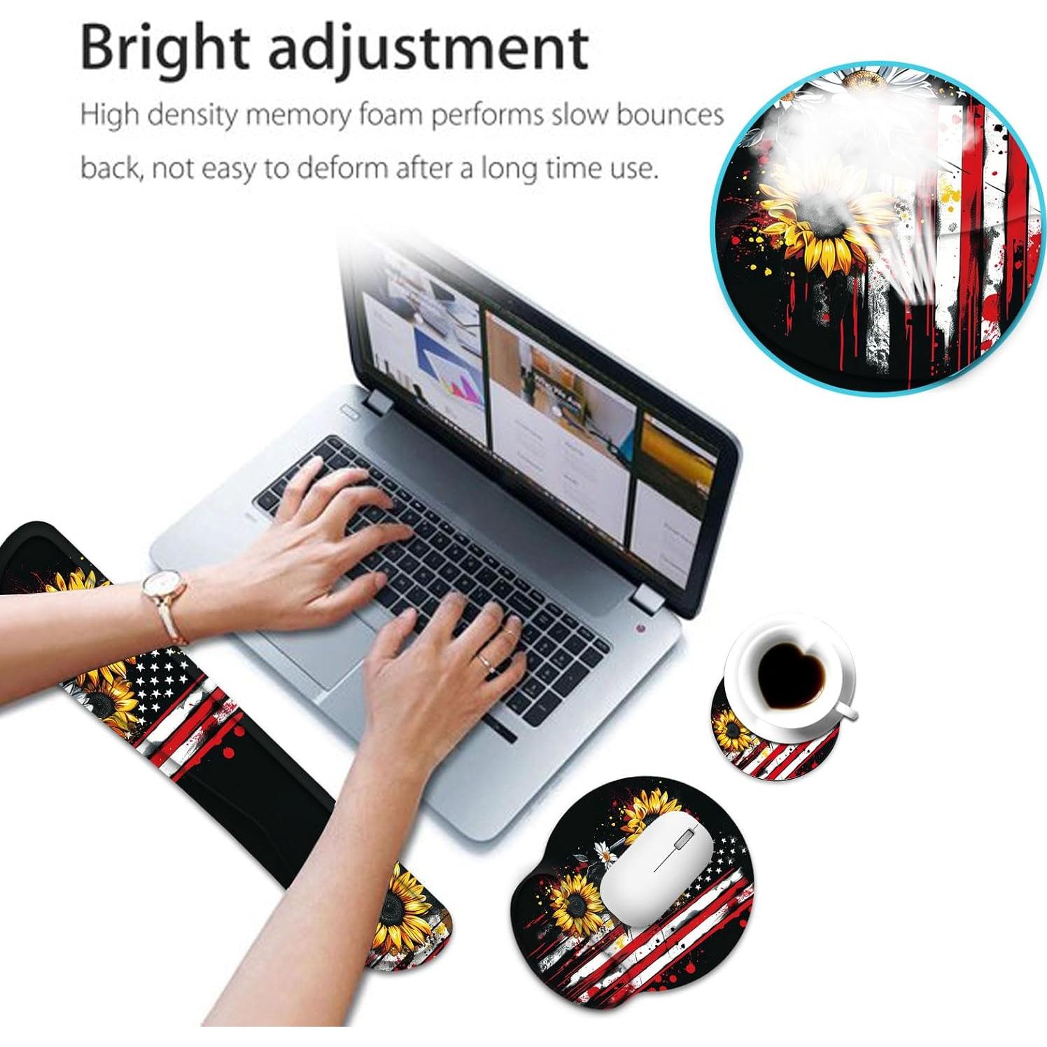 Juego de Reposamuñecas Ergonómico BFUKVOU - Bandera Americana