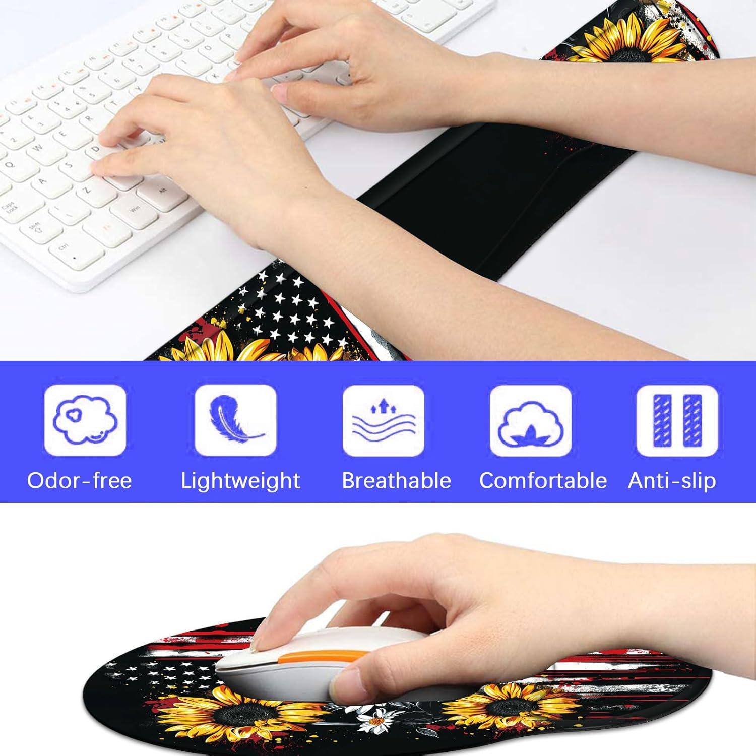 Juego de Reposamuñecas Ergonómico BFUKVOU - Bandera Americana