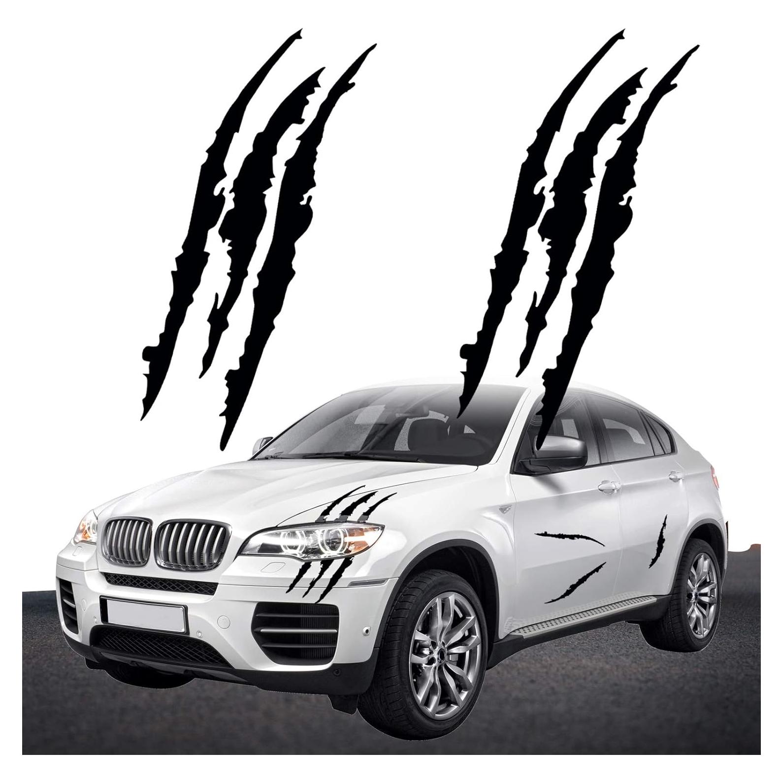 Calcomanías de Garra Negra para Autos - 40x12 cm, 2 Piezas