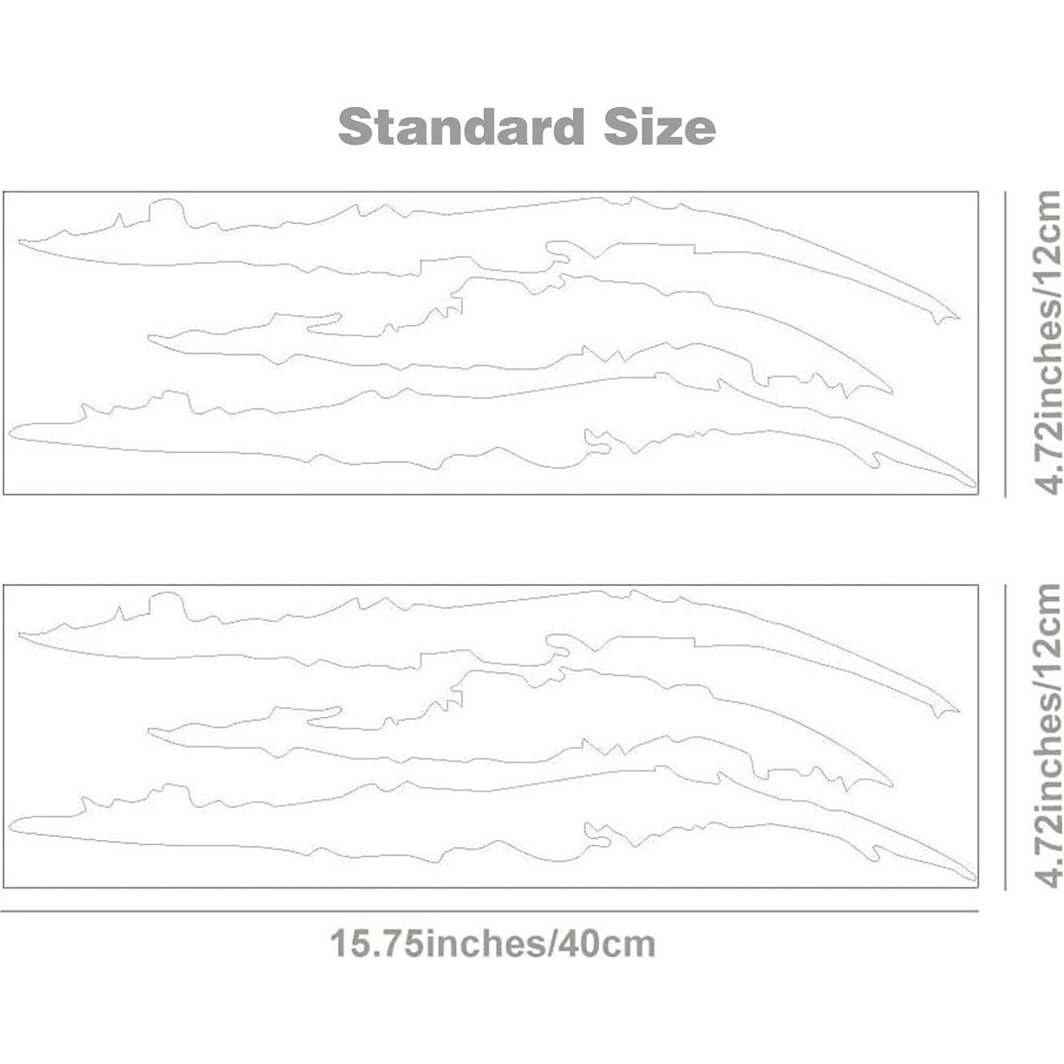 Calcomanías de Garra Negra para Autos - 40x12 cm, 2 Piezas