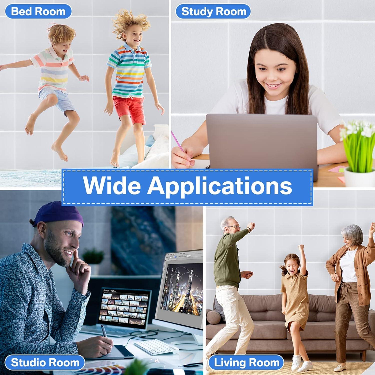 60 Paneles Acústicos Autoadhesivos Geosar 30x30 cm Blanco