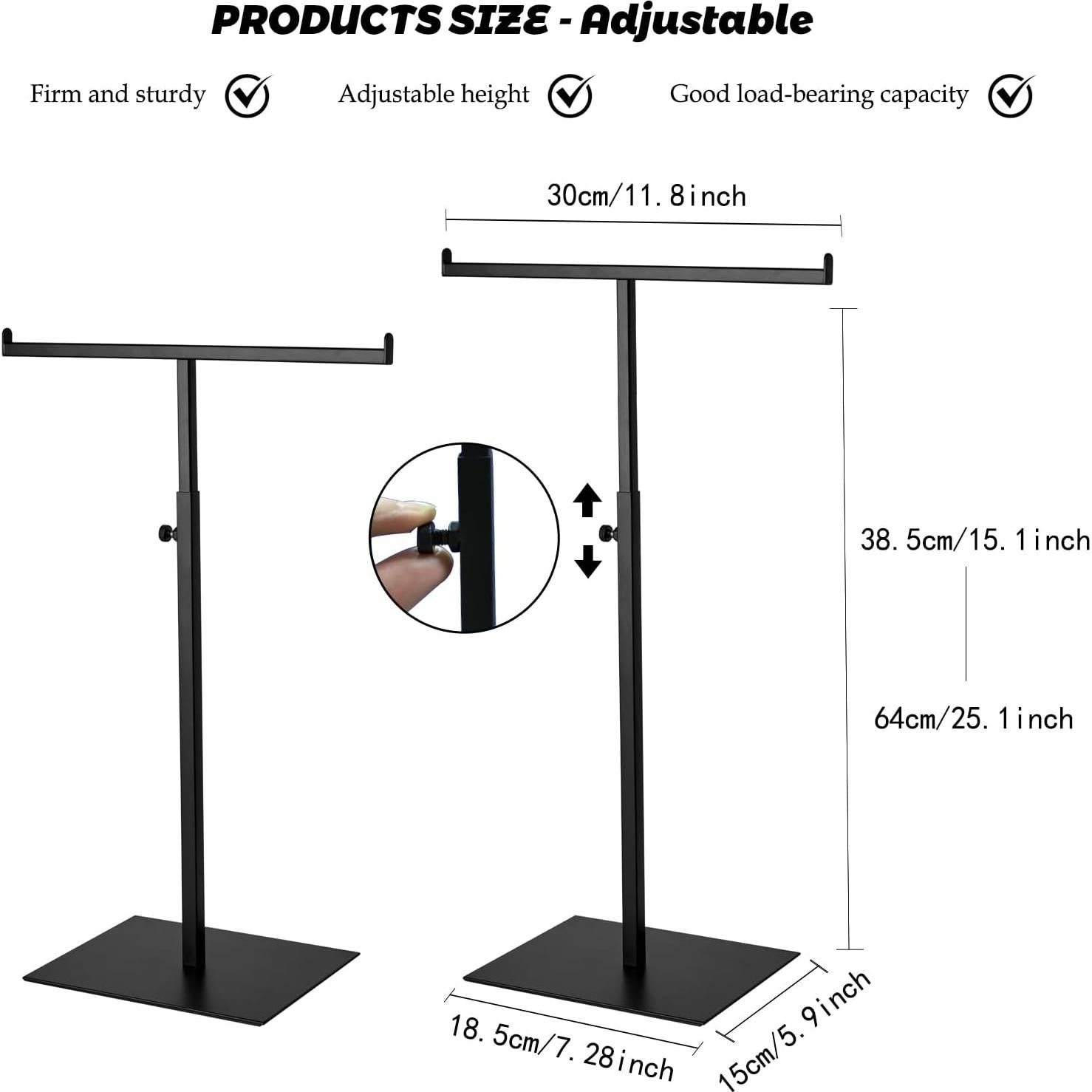 Soporte de exhibición de joyería CHANJEYION Negro T-bar