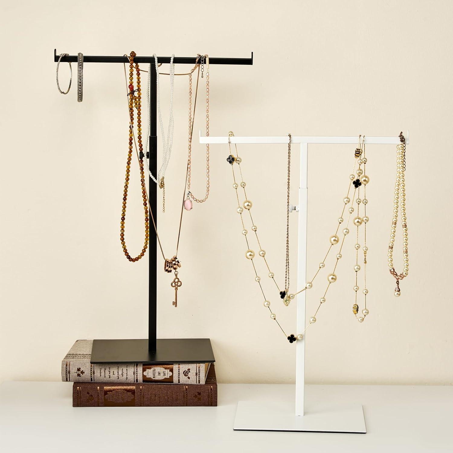 Soporte de exhibición de joyería CHANJEYION Negro T-bar