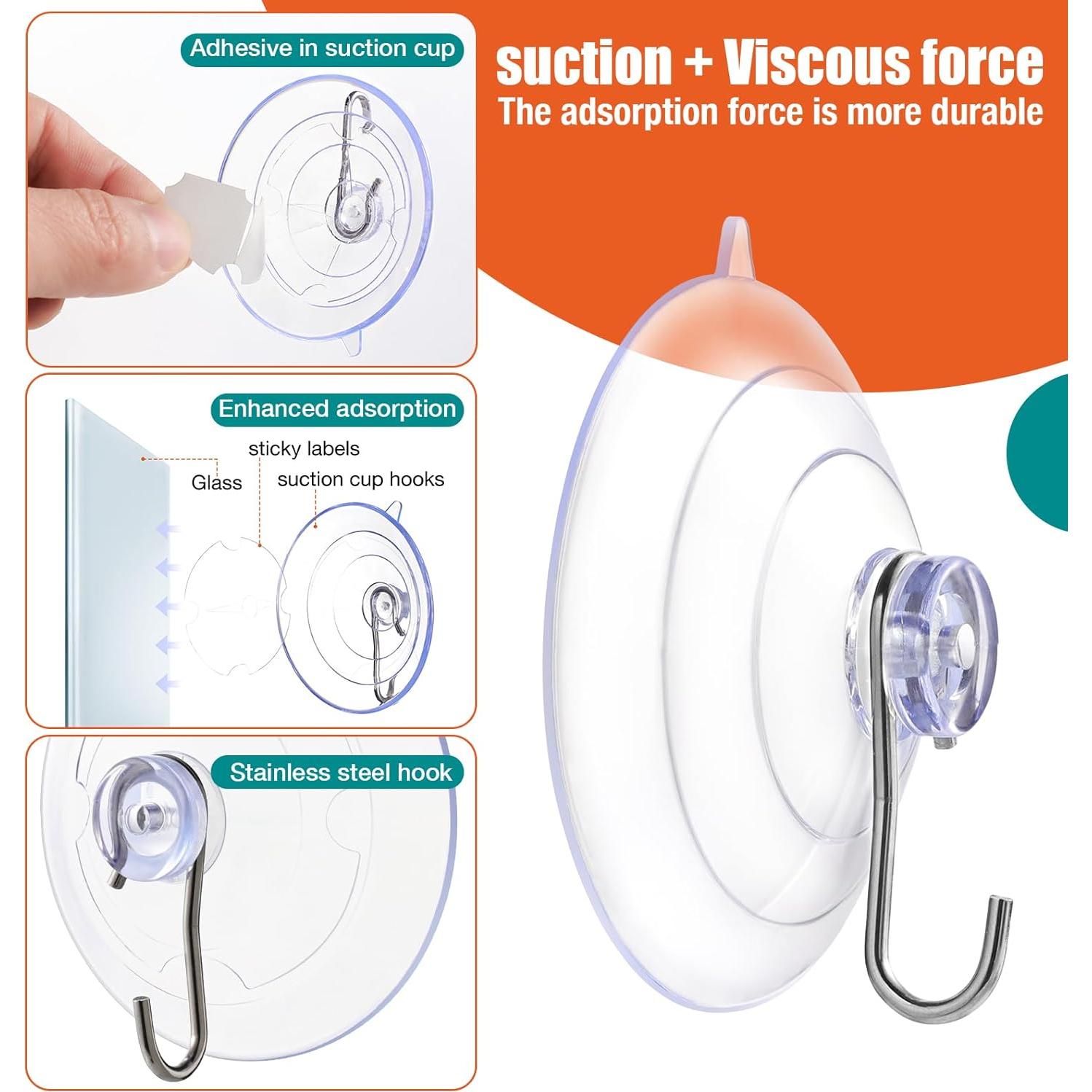 Gancho de Ventosa Grande MAISEEN 6 Piezas 3.18 Kg Transparente