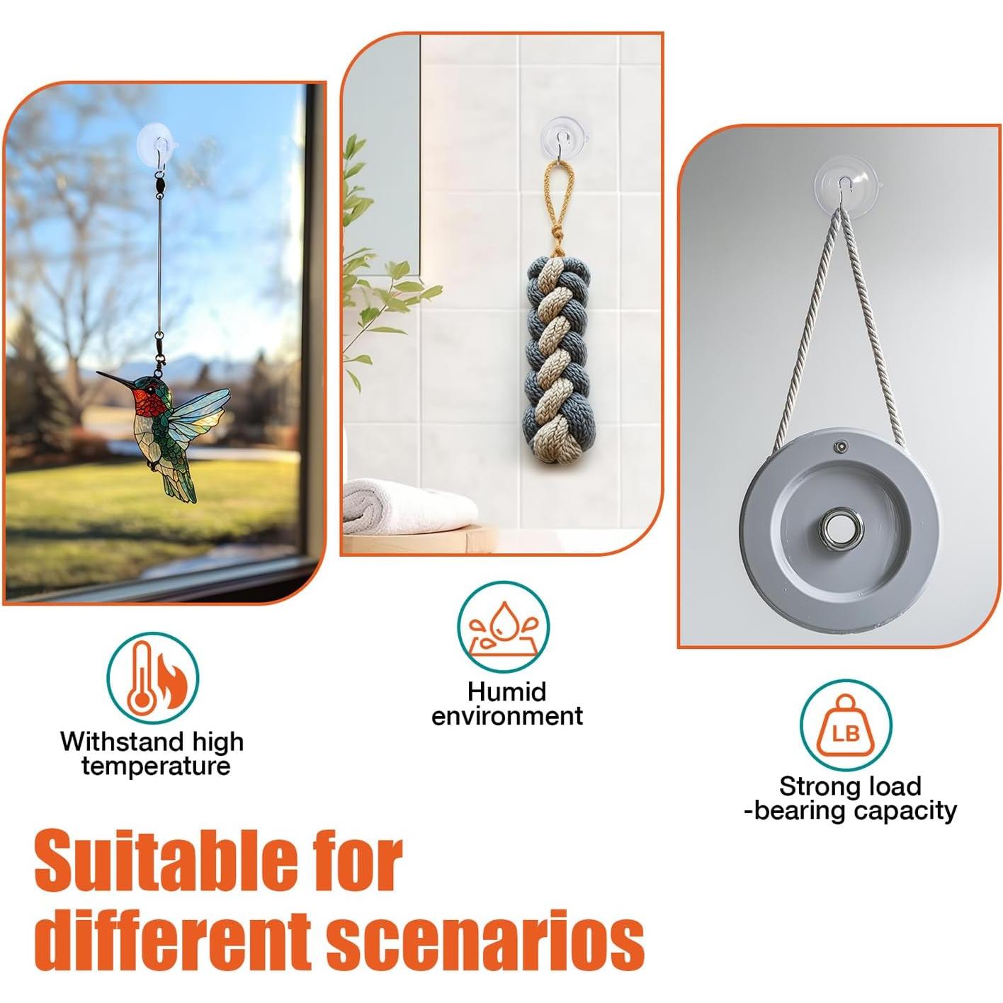 Gancho de Ventosa Grande MAISEEN 6 Piezas 3.18 Kg Transparente