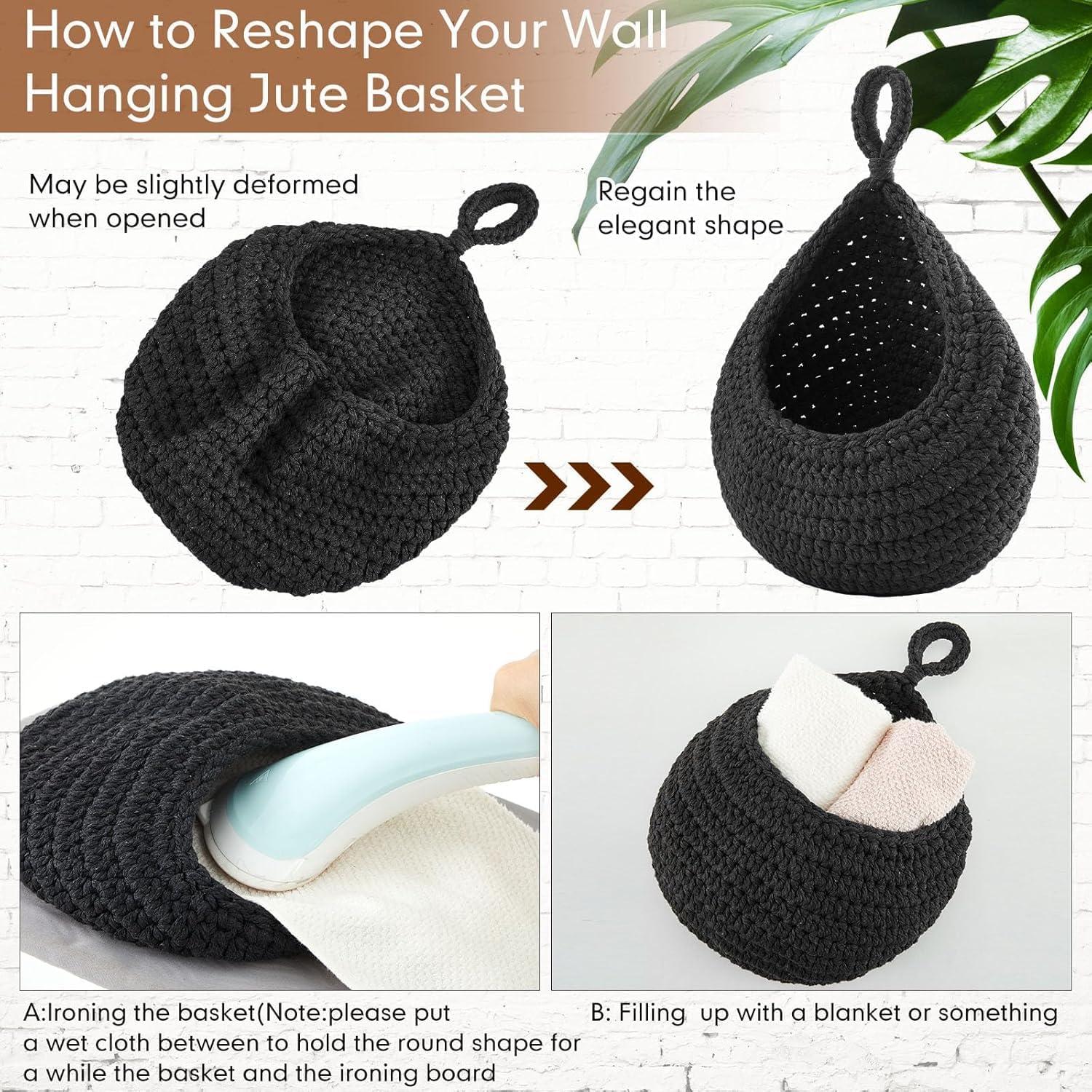 Cesta Colgante de Pared Honeydak - 3 Tamaños Negro