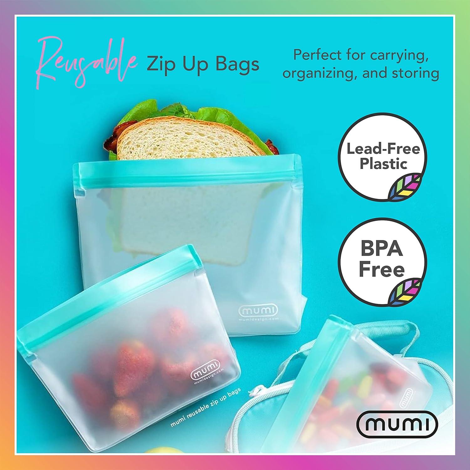 Set de 3 Bolsas Reutilizables MUMI con Cierre Hermético Azul