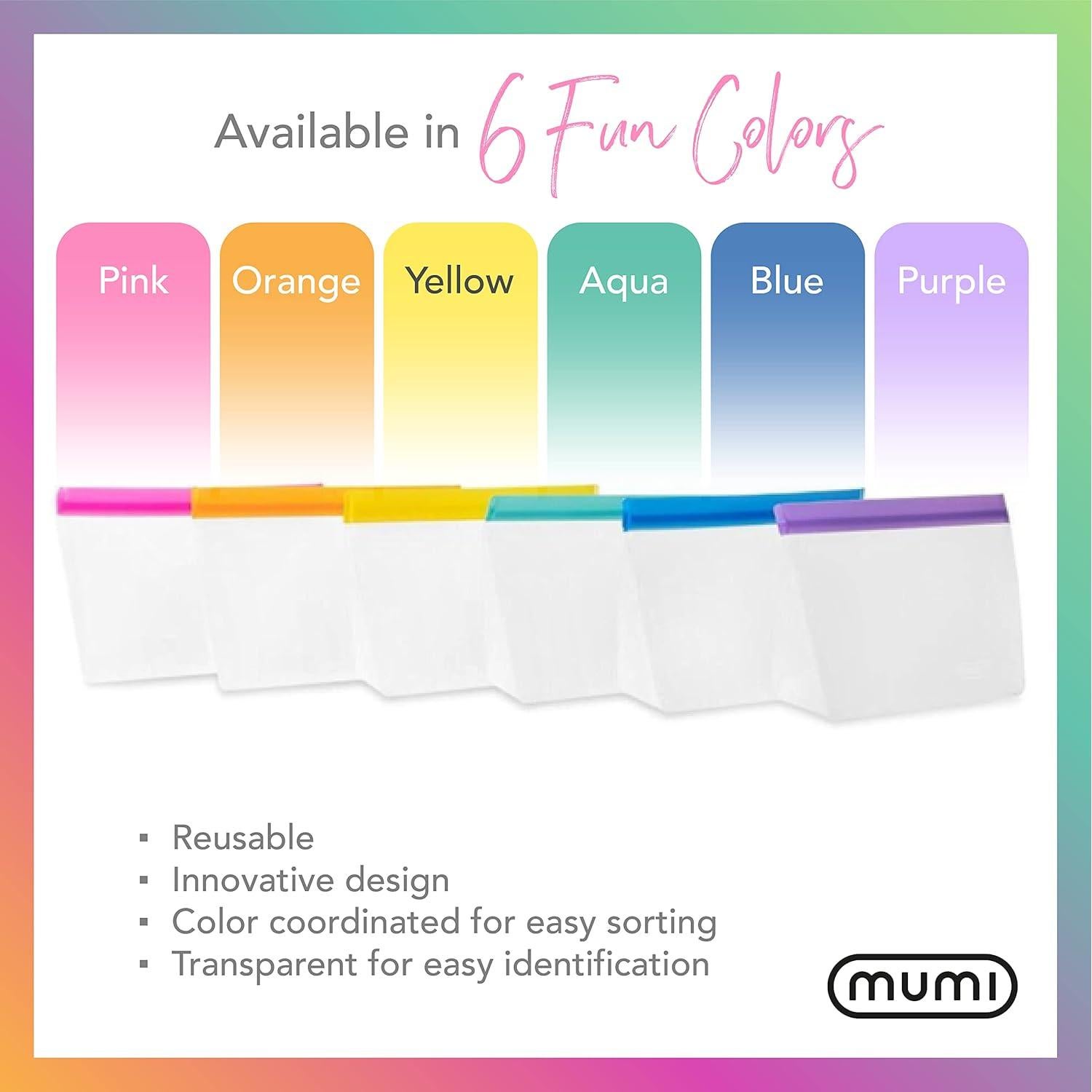 Set de 3 Bolsas Reutilizables MUMI con Cierre Hermético Azul