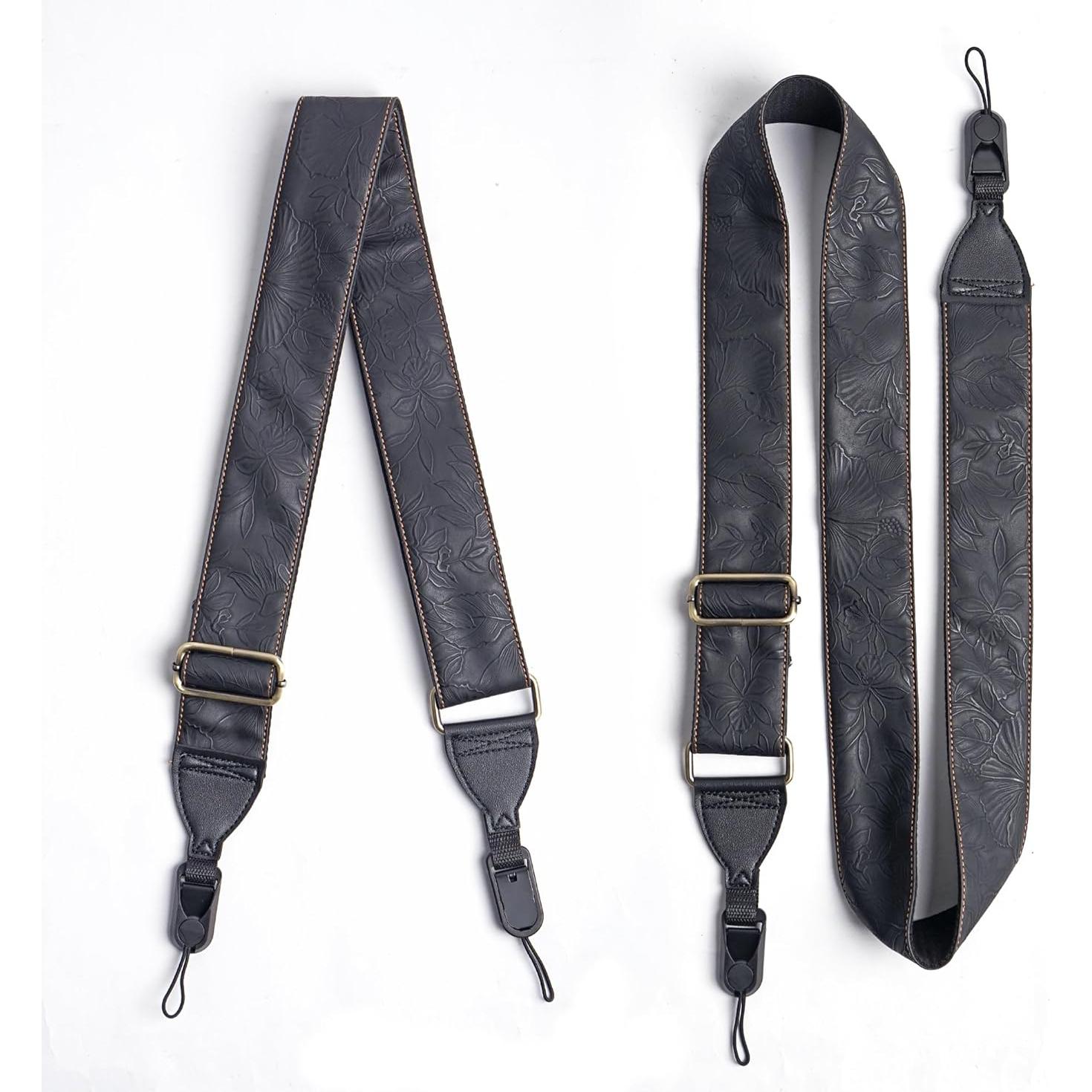 Correa de Cámara Ajustable QIELIZI de Cuero Vintage 104-132cm