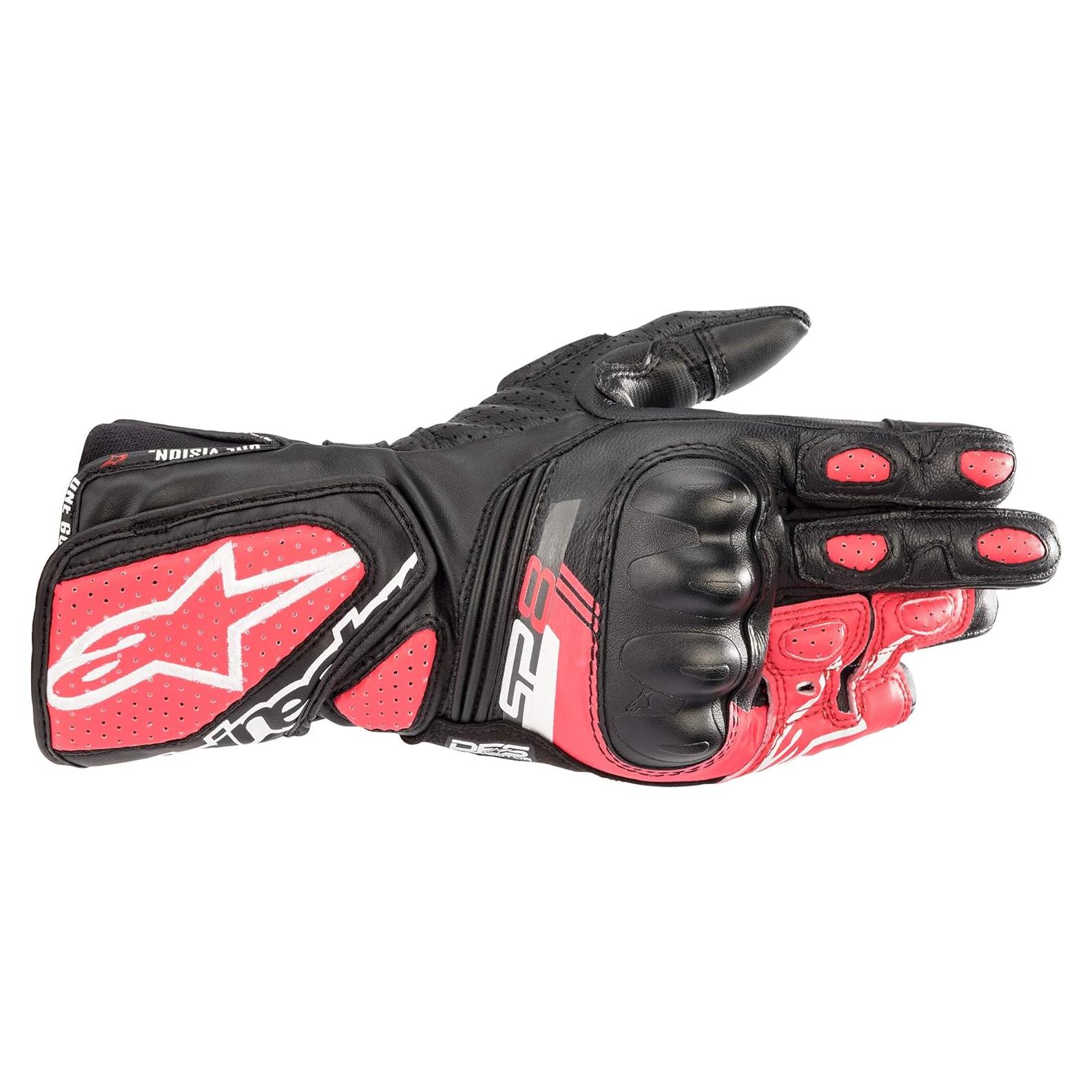 Guantes de Motocicleta Alpinestars Women Stella SP-8 V3, L, Negro/Rosa