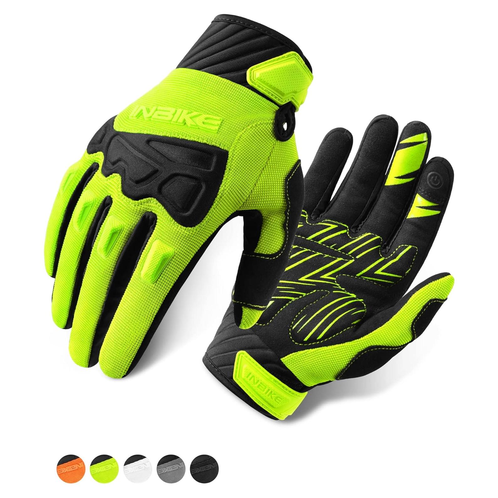 Guantes de Ciclismo INBIKE Verde Grande con Protección