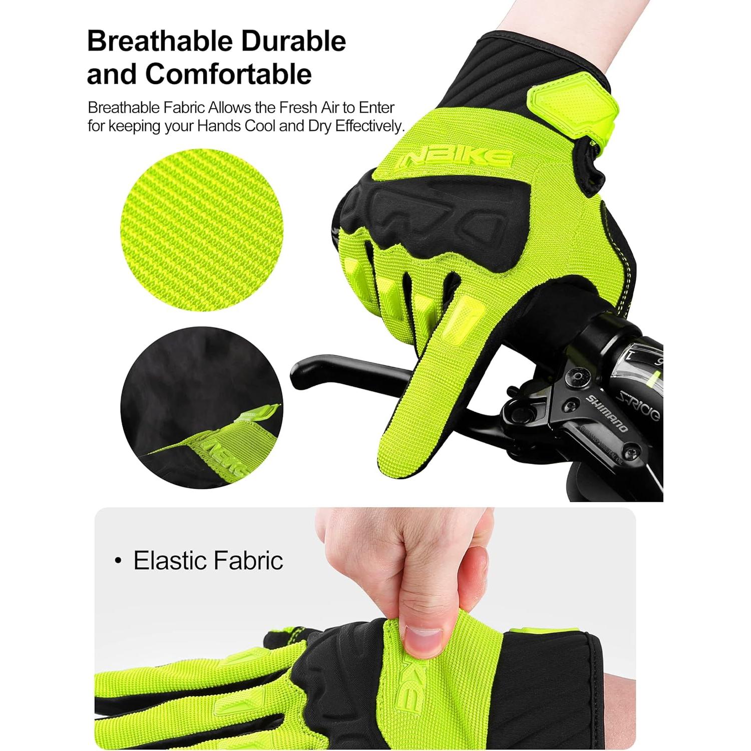 Guantes de Ciclismo INBIKE Verde Grande con Protección