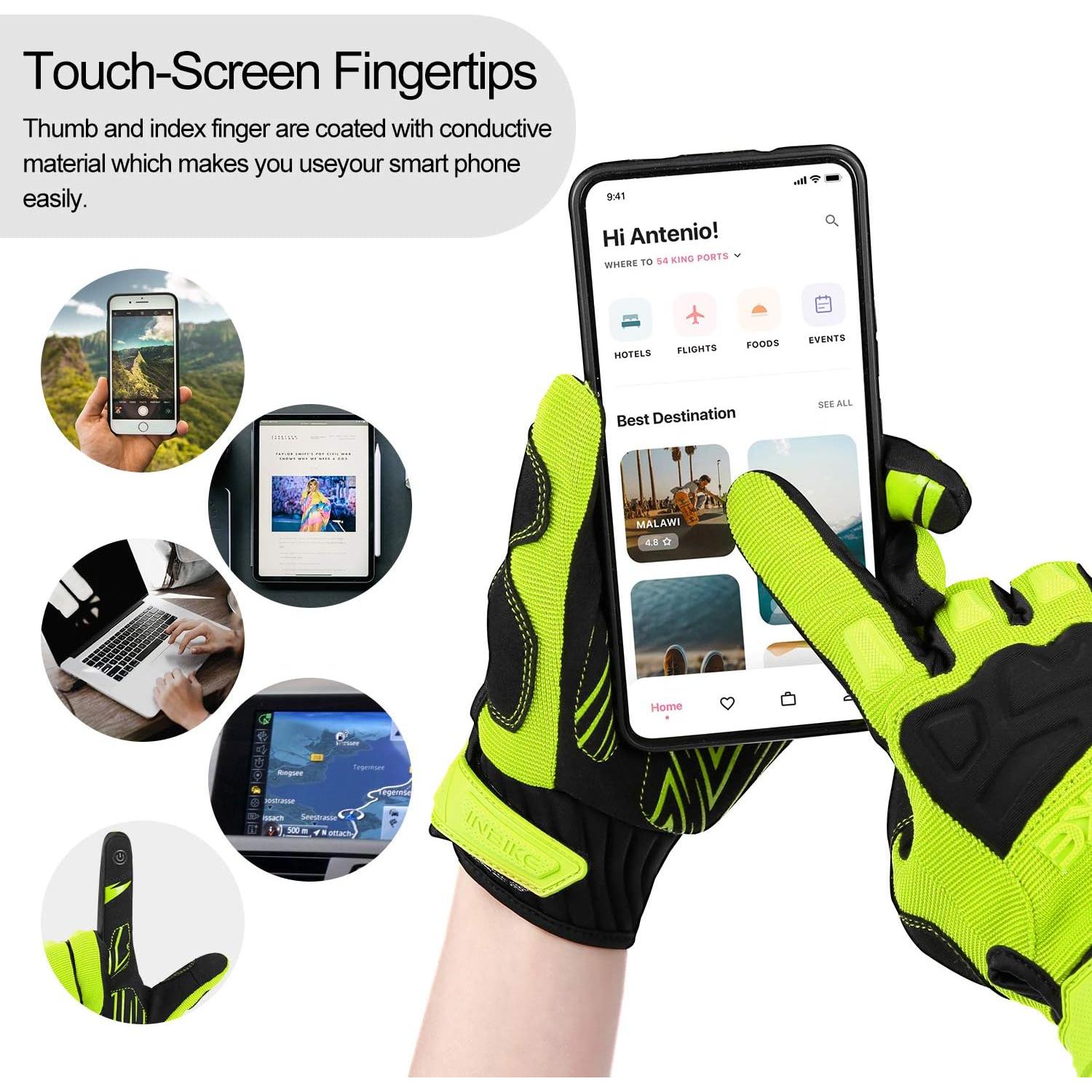 Guantes de Ciclismo INBIKE Verde Grande con Protección