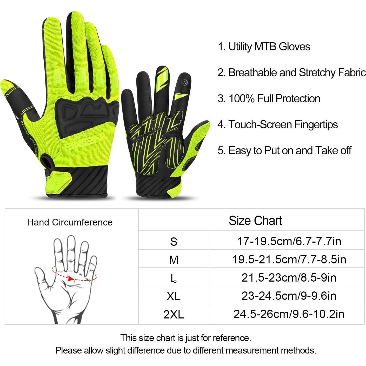 Guantes de Ciclismo INBIKE Verde Grande con Protección