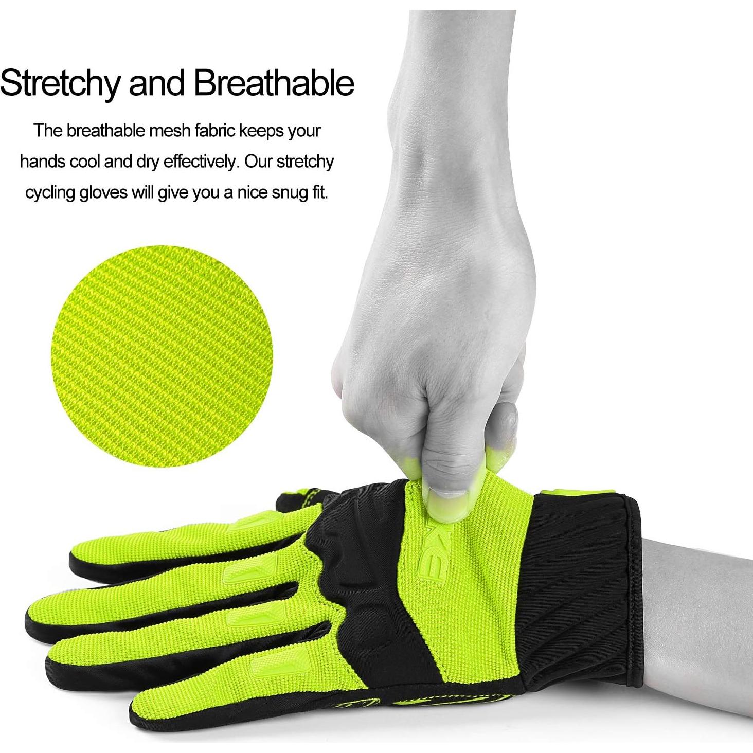 Guantes de Ciclismo INBIKE Verde Grande con Protección