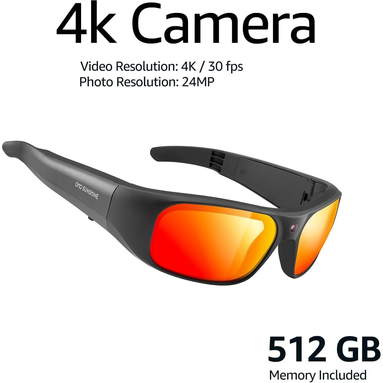 Gafas de Cámara OhO sunshine 4K 512GB UV400 para Deportes