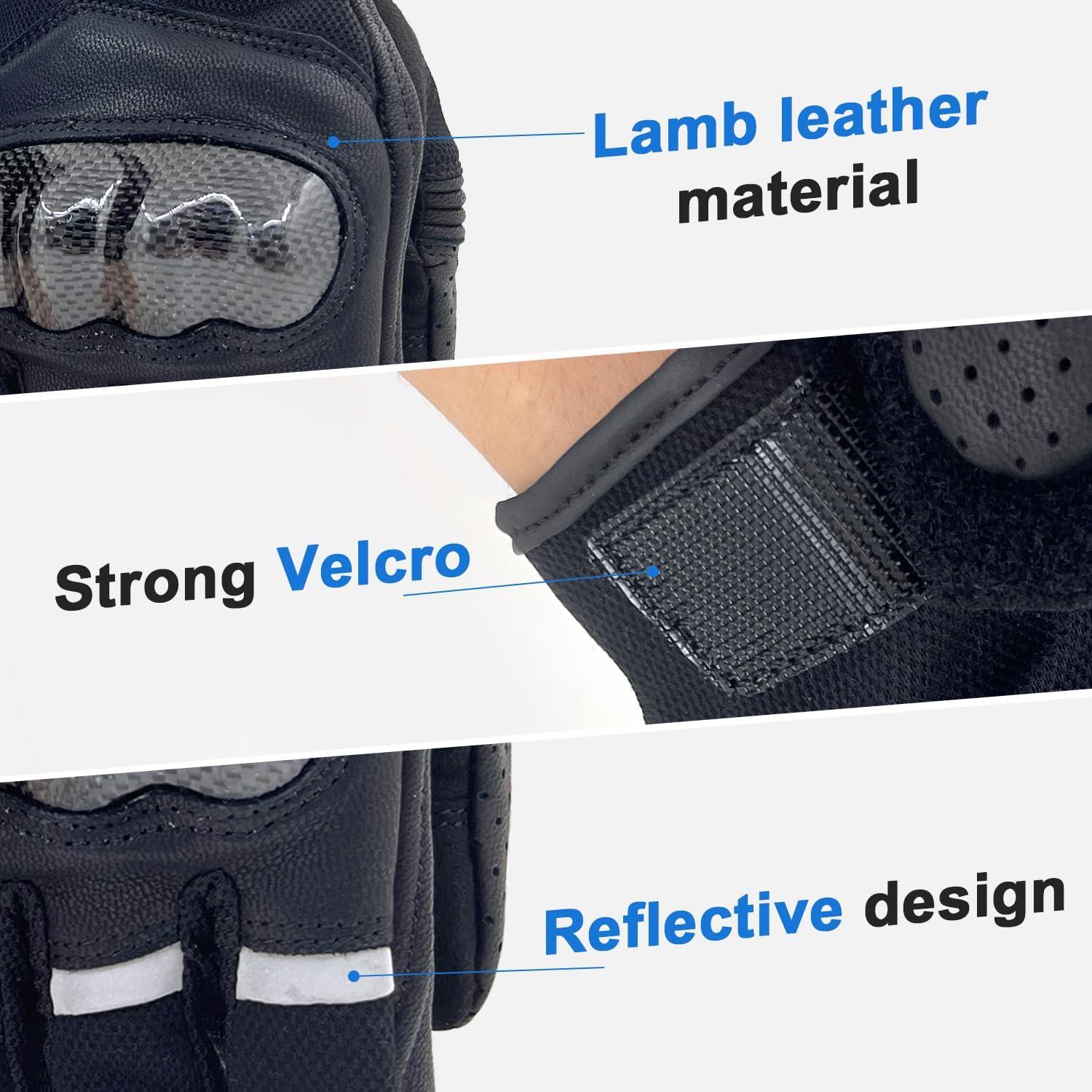 Guantes de motocicleta ZLUXURQ para hombres con protección