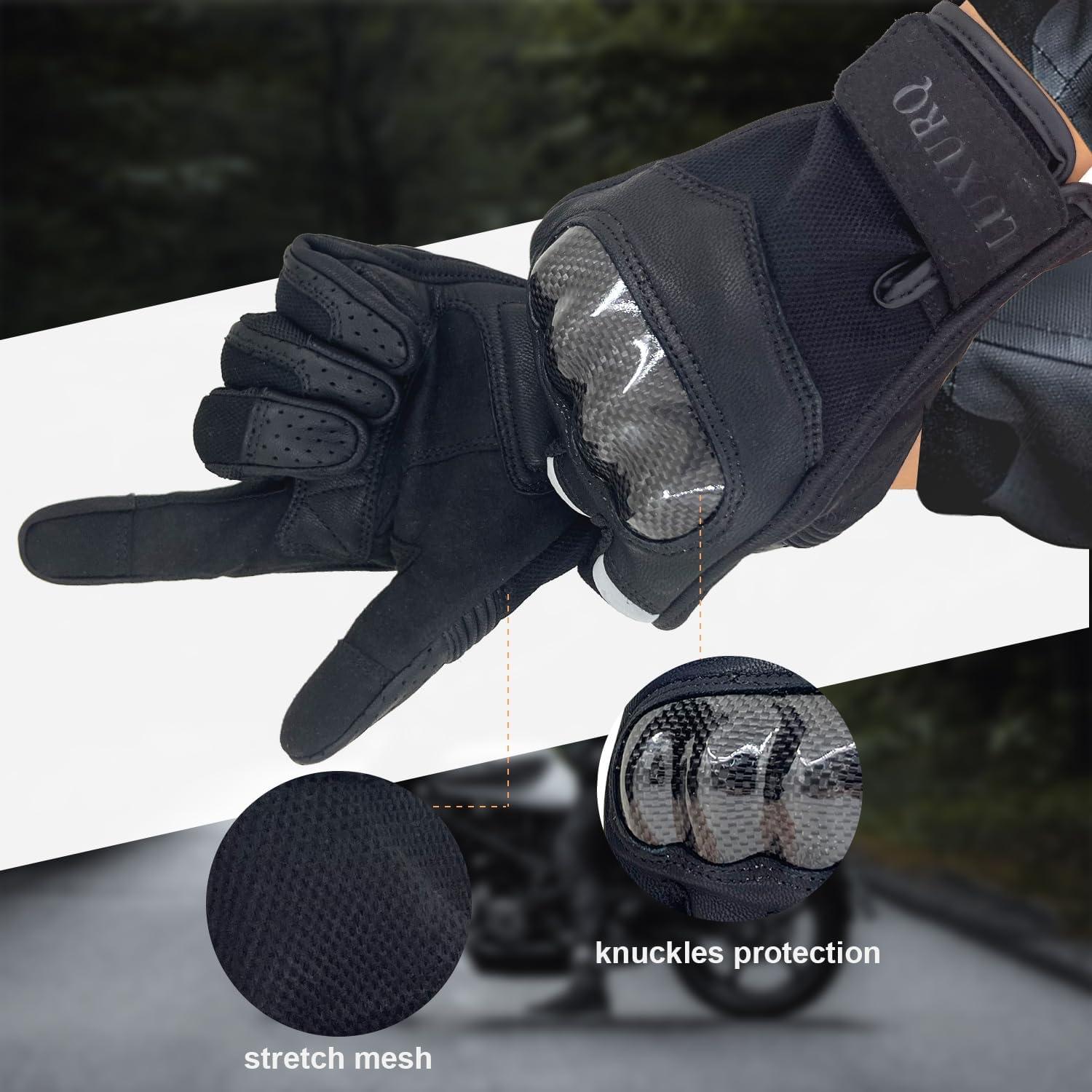 Guantes de motocicleta ZLUXURQ para hombres con protección