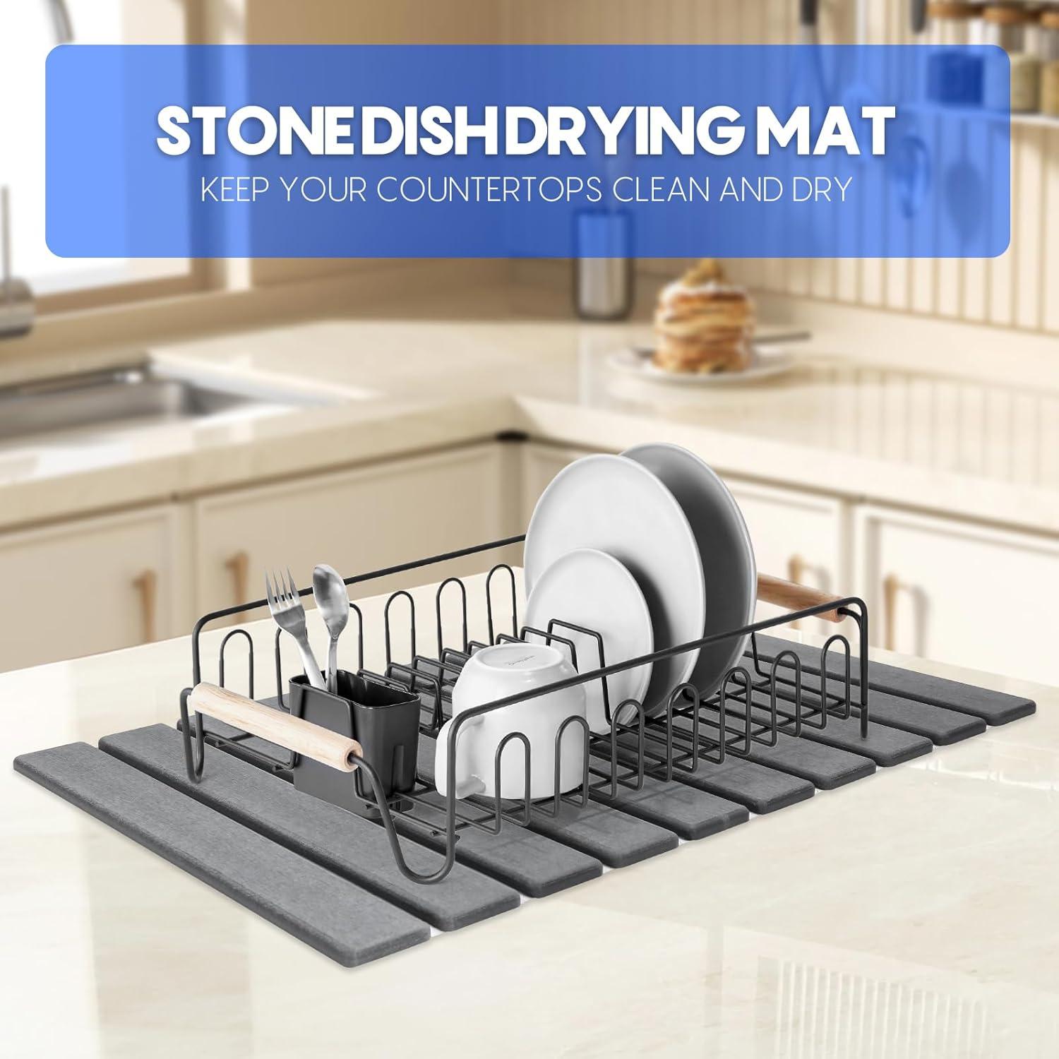 Paquete de 2 Tapetes de Secado de Platos Ecológicos T80462 - 24x16 cm